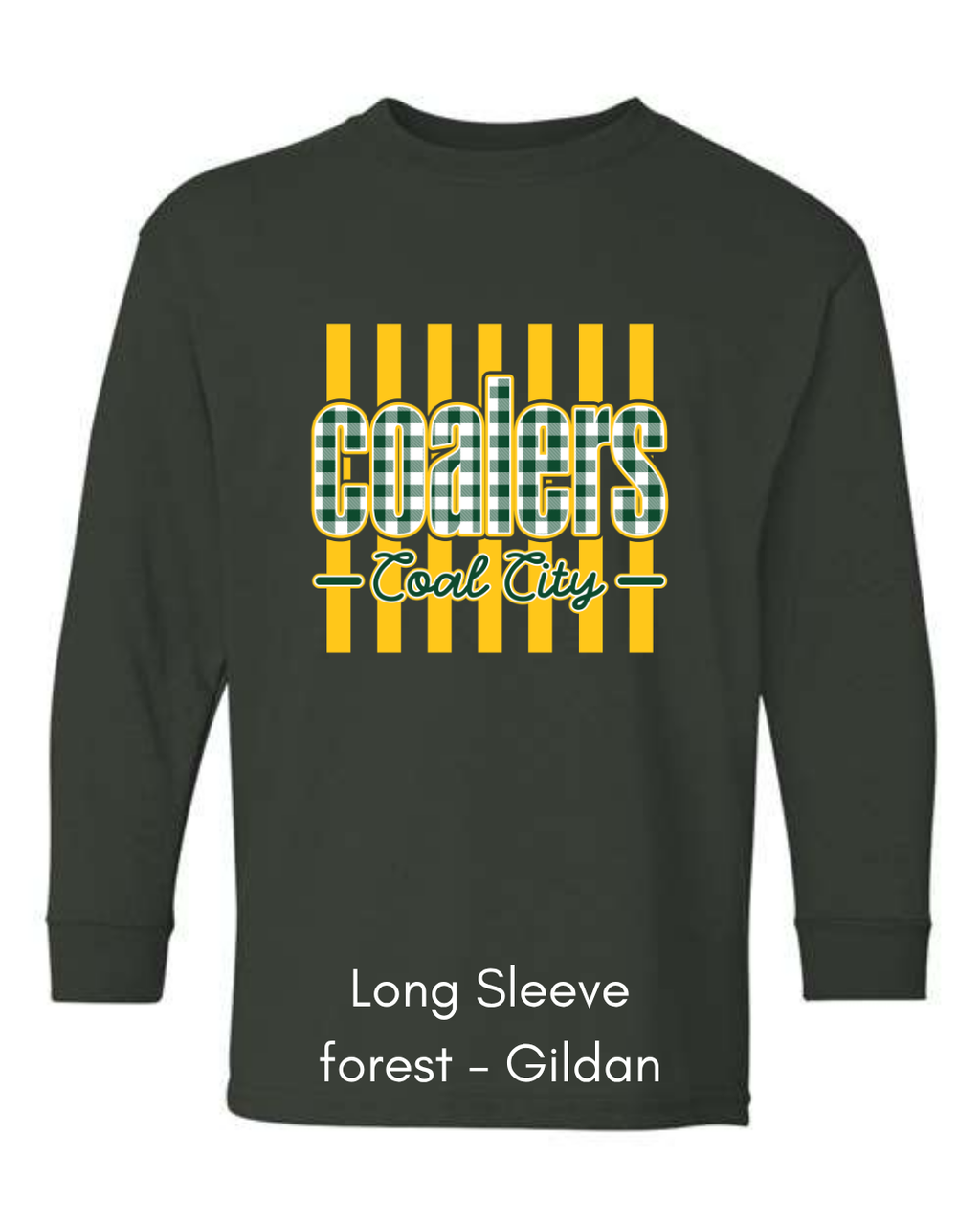 Green Plaid Yellow Stripe Coalers - GILDAN ADULT