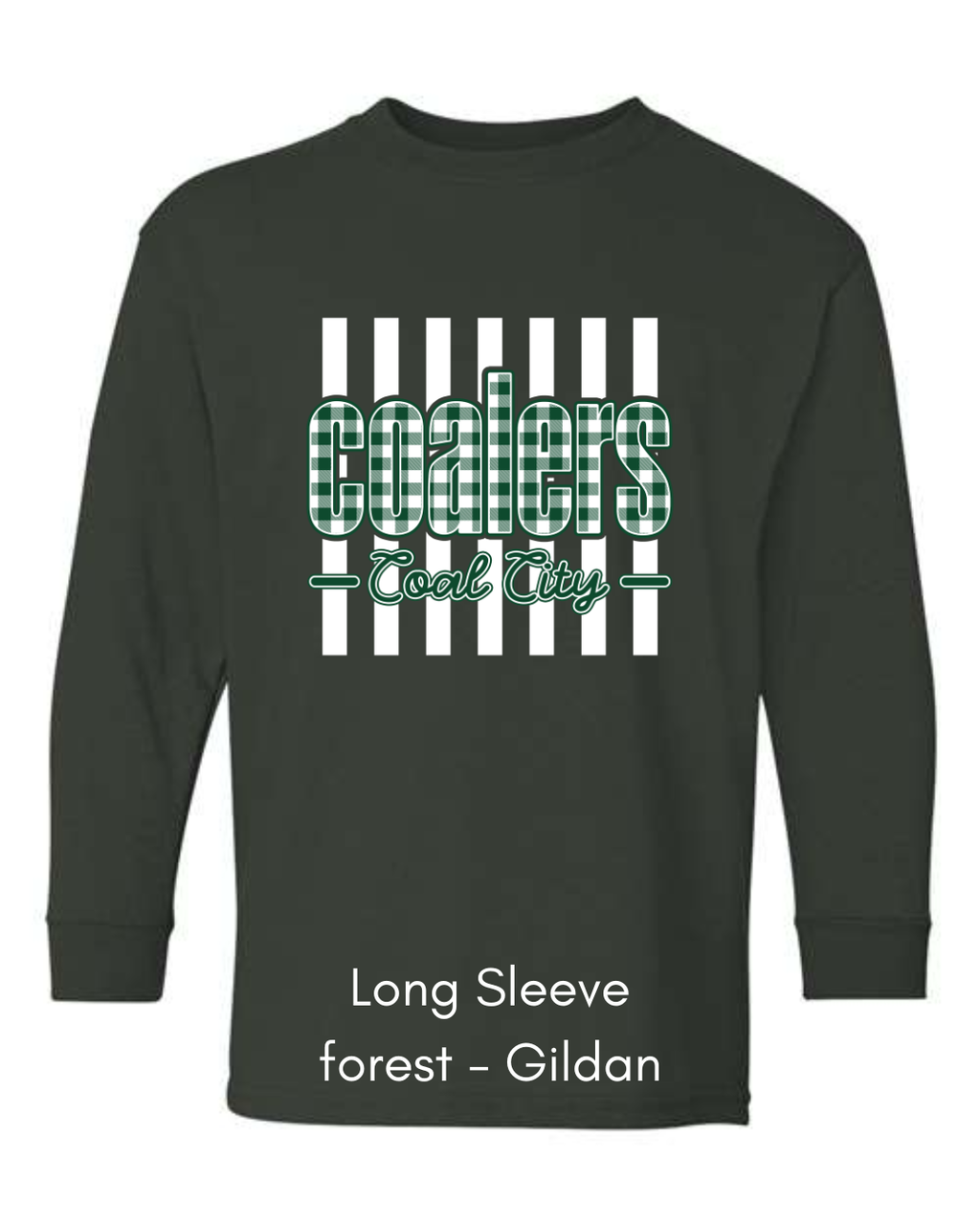 Green Plaid White Stripe Coalers - GILDAN ADULT