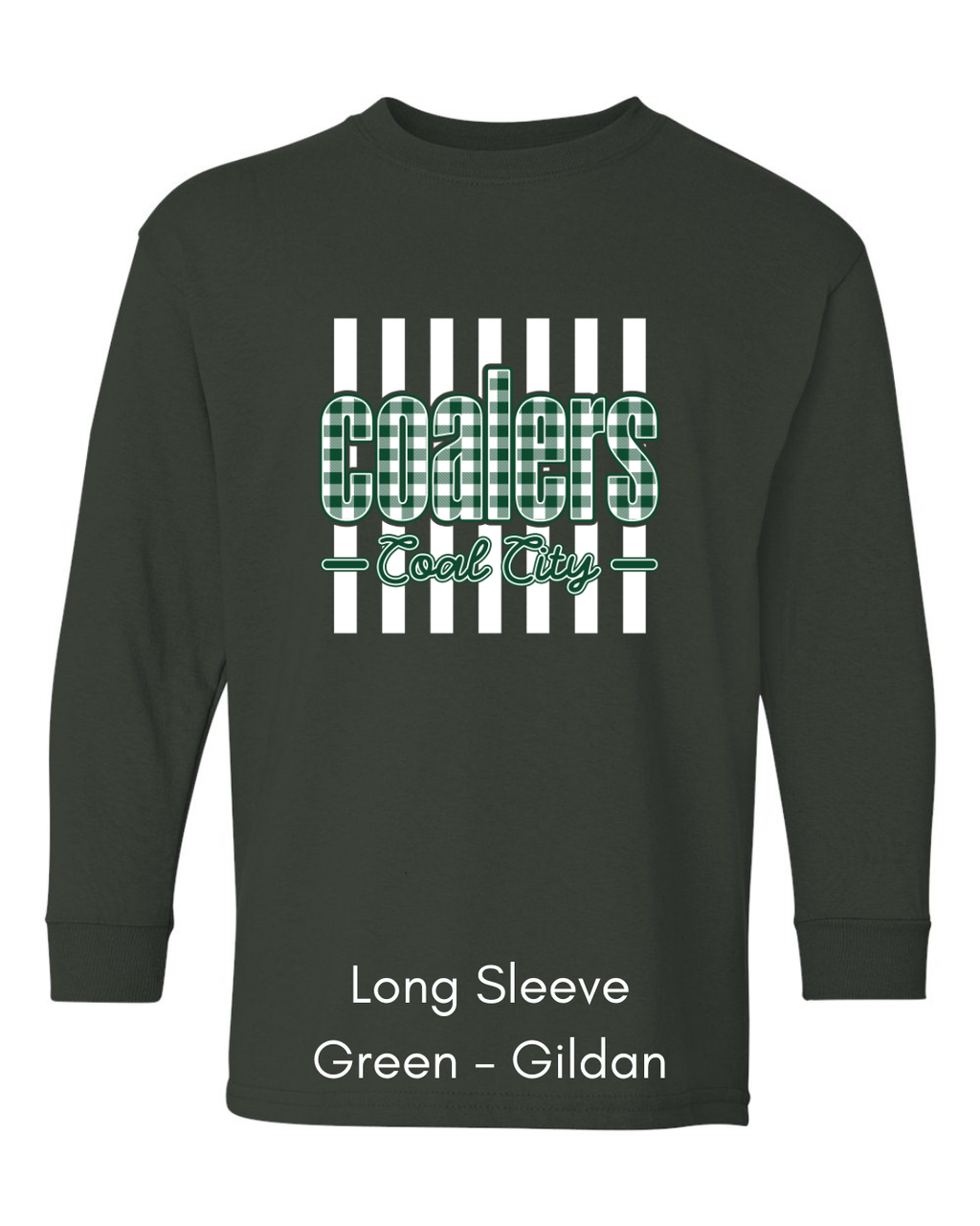 Green Plaid Coalers (White Stripe) - Youth