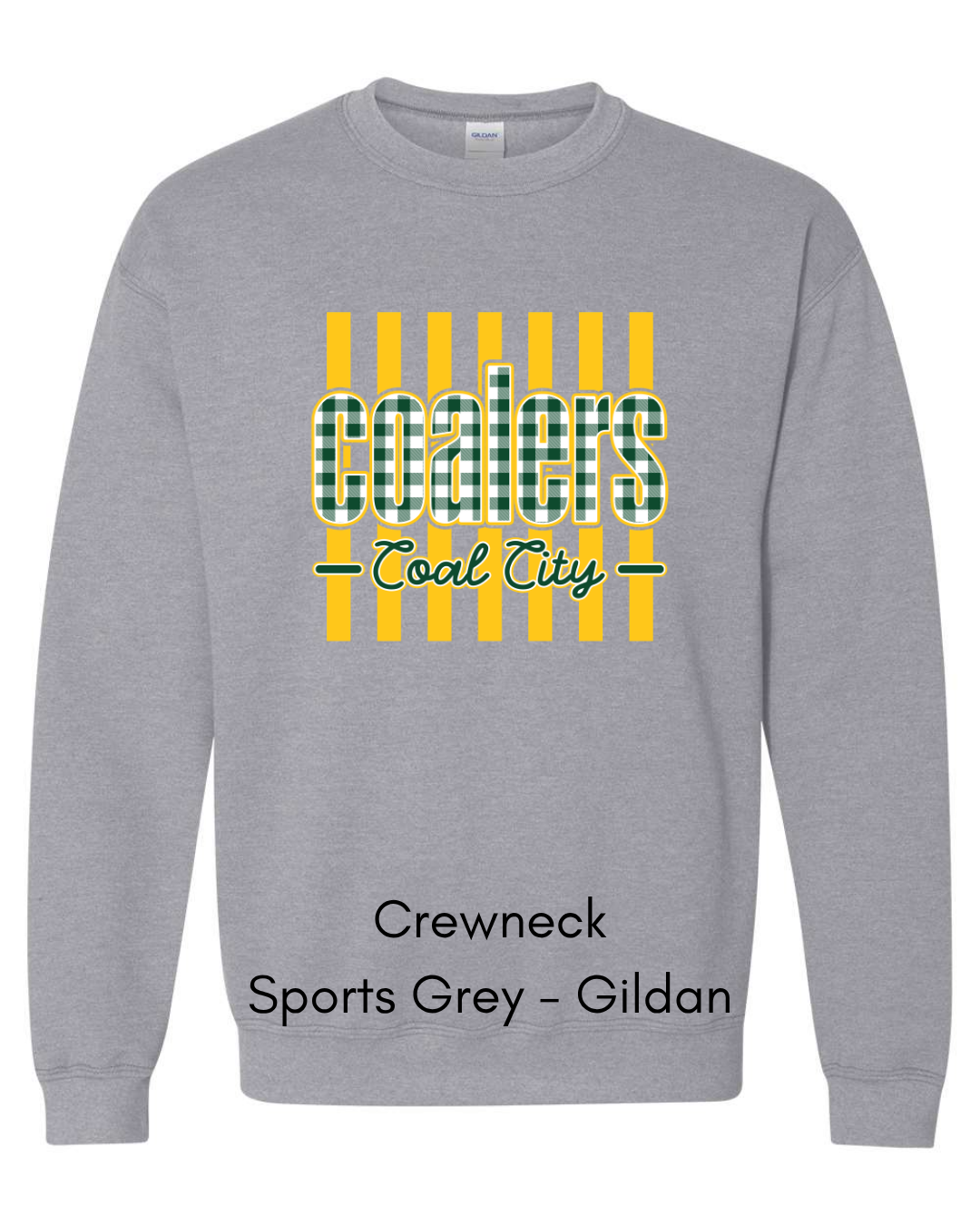 Green Plaid Yellow Stripe Coalers - GILDAN ADULT