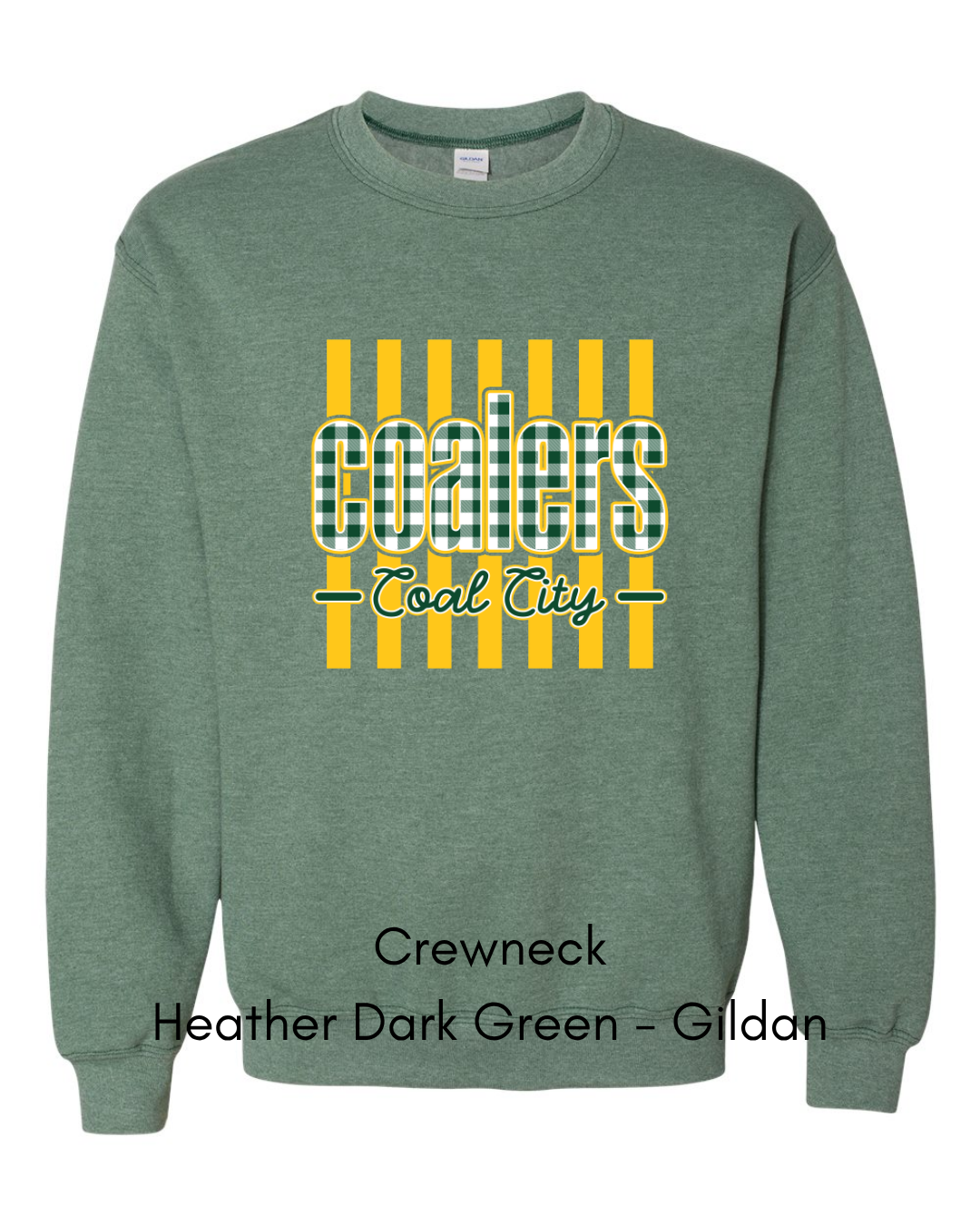 Green Plaid Yellow Stripe Coalers - GILDAN ADULT