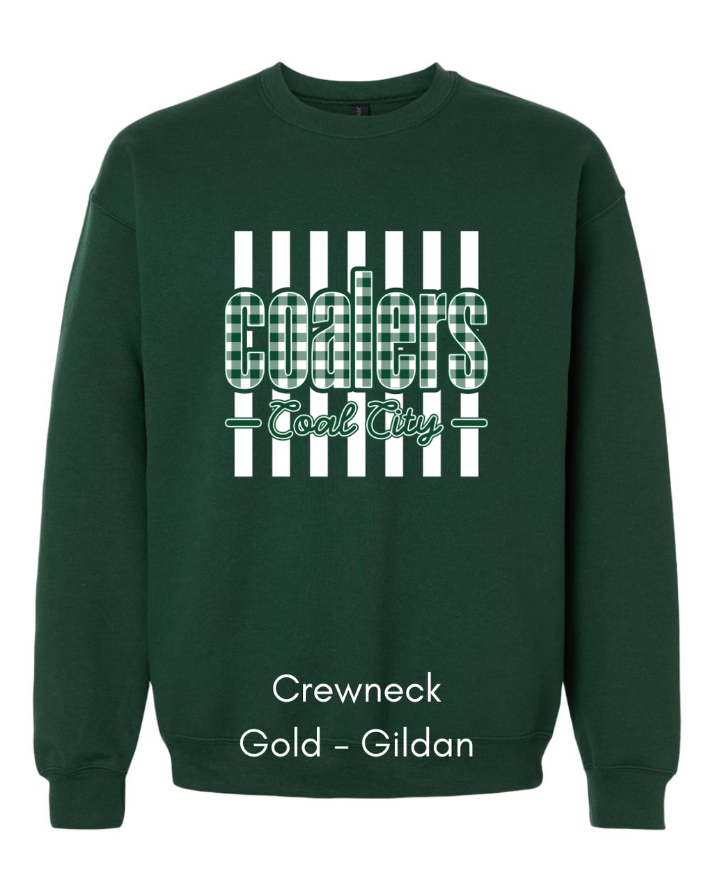 Green Plaid White Stripe Coalers - GILDAN ADULT
