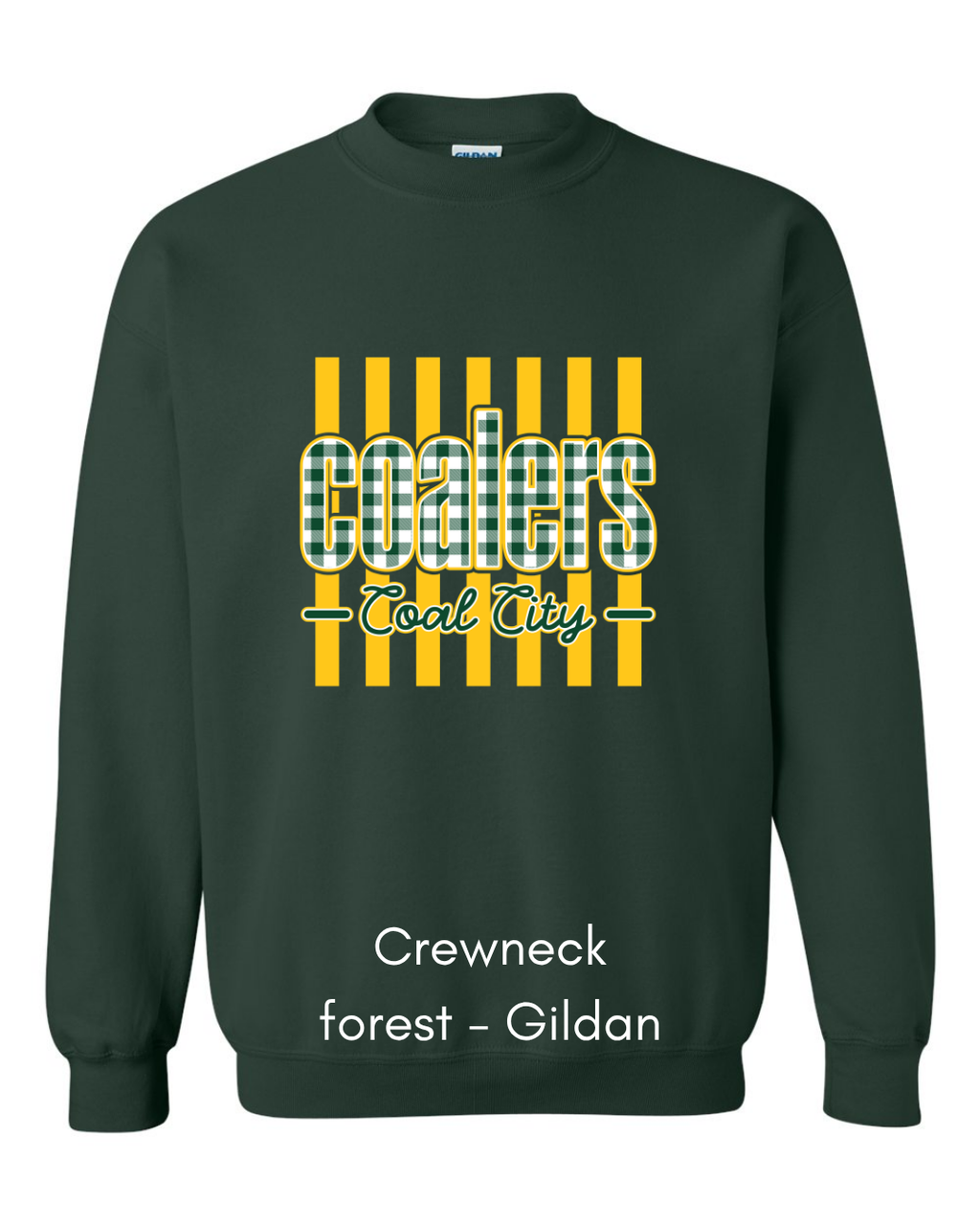 Green Plaid Yellow Stripe Coalers - GILDAN ADULT