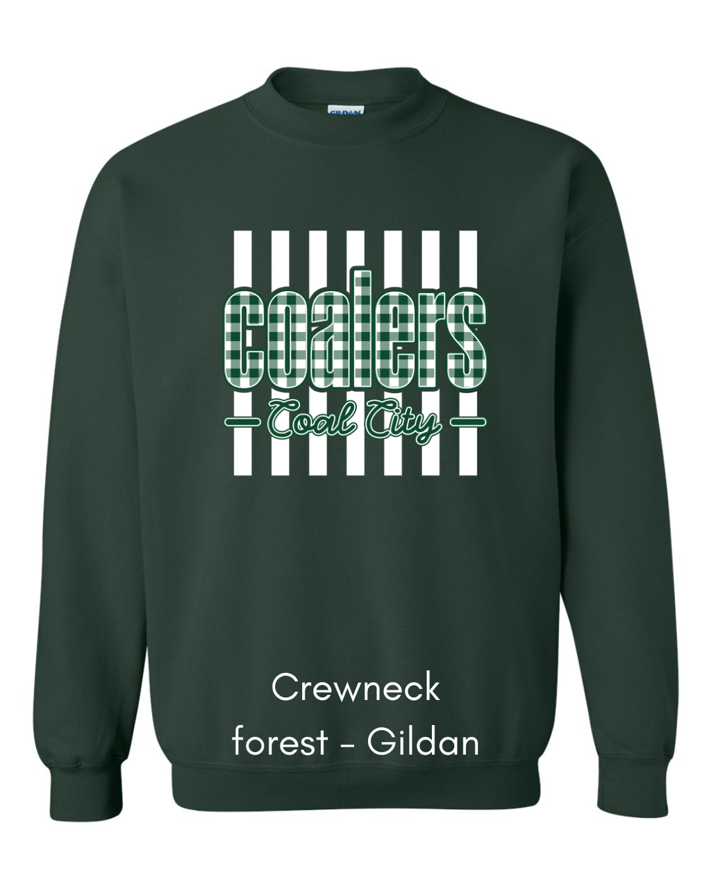 Green Plaid White Stripe Coalers - GILDAN ADULT