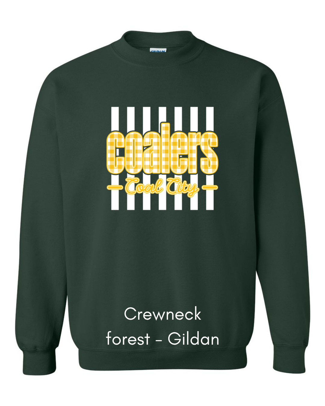 Yellow Plaid White Stripe Coalers - GILDAN ADULT