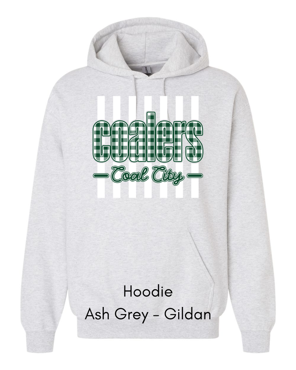 Green Plaid White Stripe Coalers - GILDAN ADULT