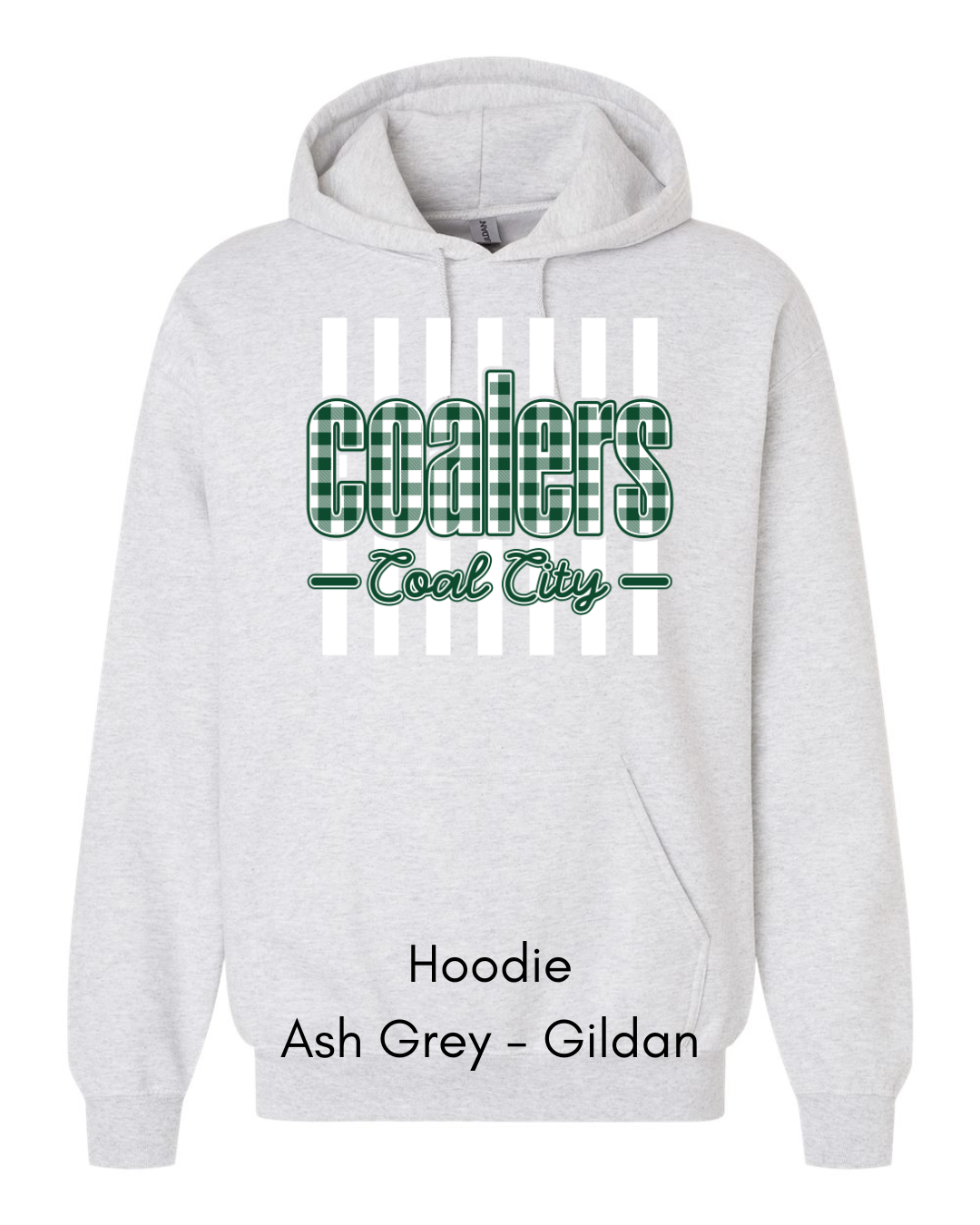 Green Plaid White Stripe Coalers - GILDAN ADULT