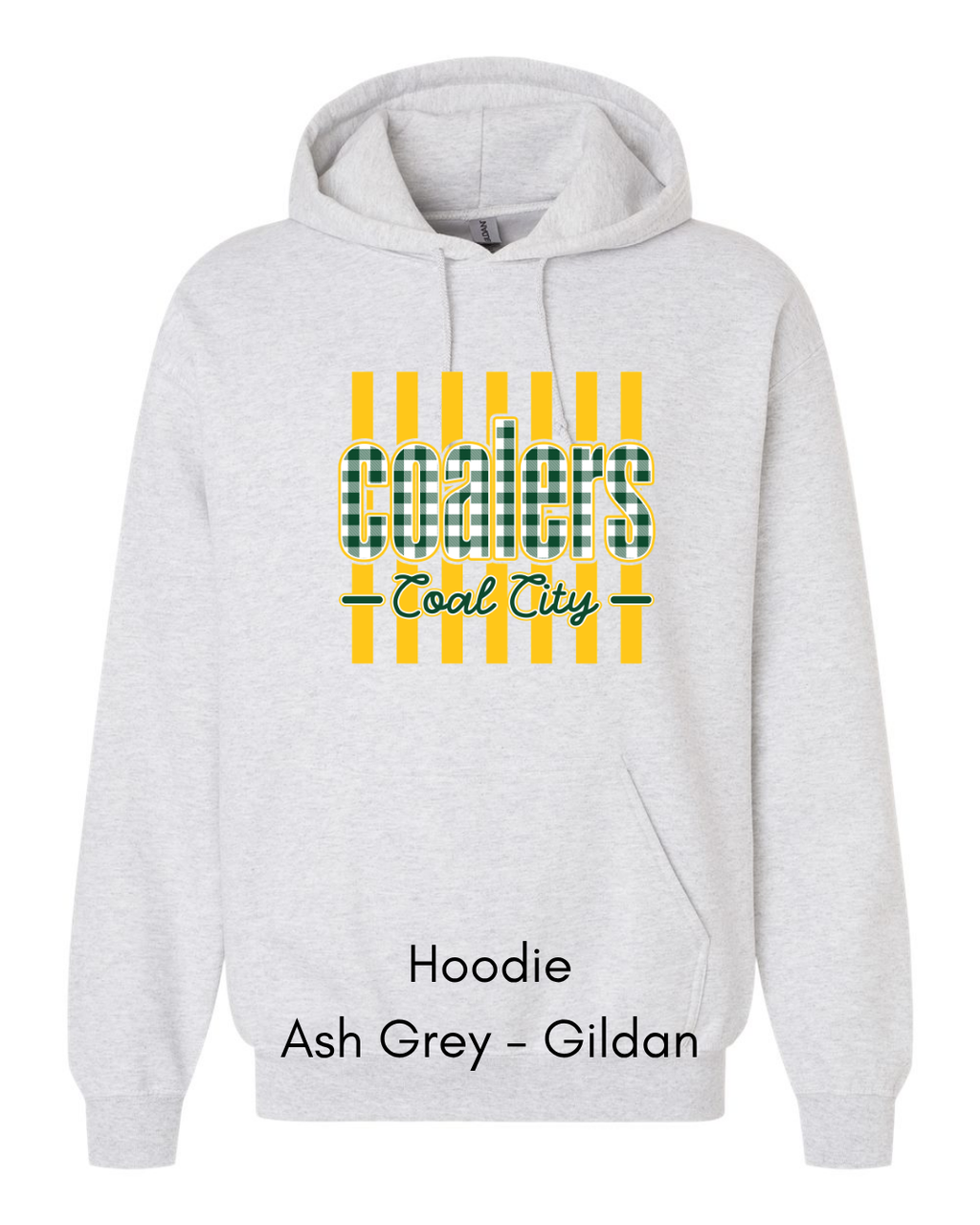 Green Plaid Yellow Stripe Coalers - GILDAN ADULT