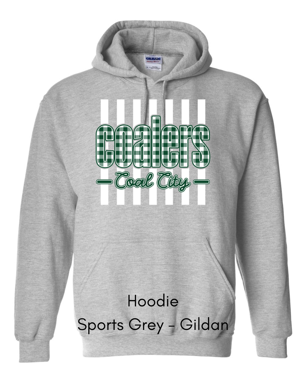 Green Plaid White Stripe Coalers - GILDAN ADULT