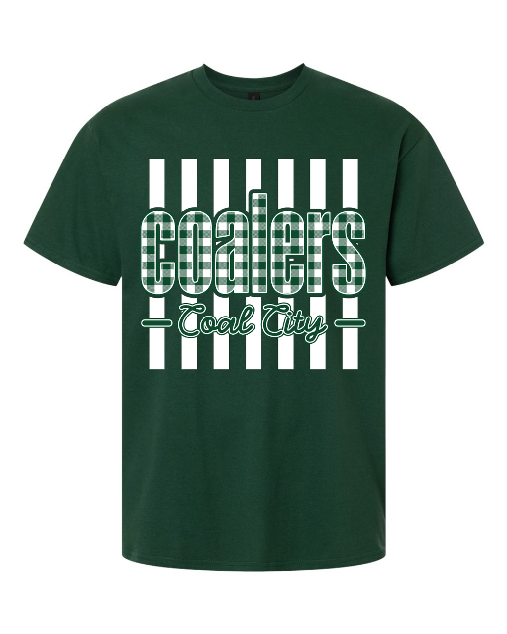 Coal City Plaid Coalers & Stripes T-Shirt (Gildan)
