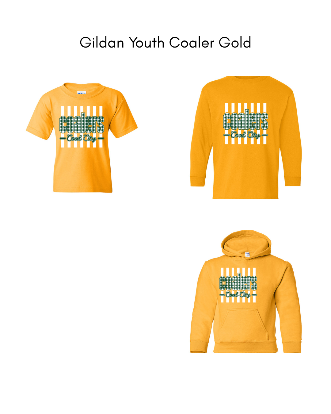 Green Plaid White Stripe Coalers- GILDAN YOUTH