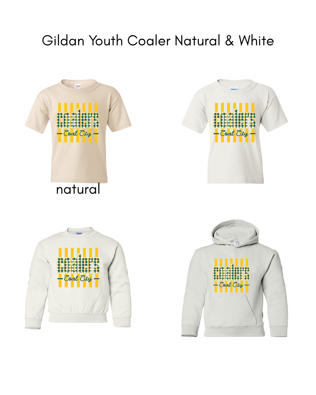 Green Plaid Yellow Stripe Coalers- GILDAN YOUTH