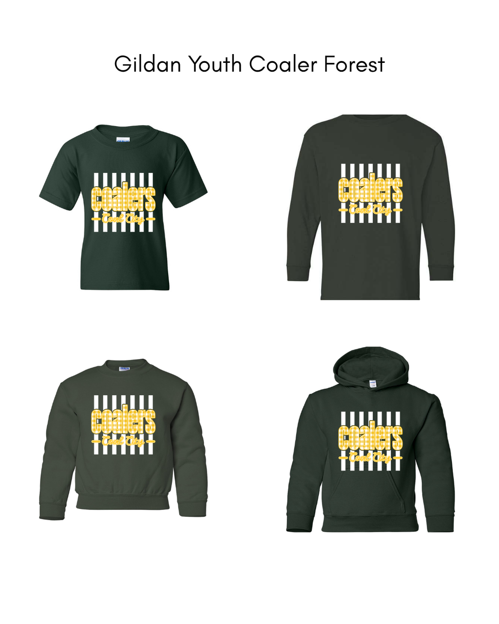 Yellow Plaid White Stripe Coalers- GILDAN YOUTH