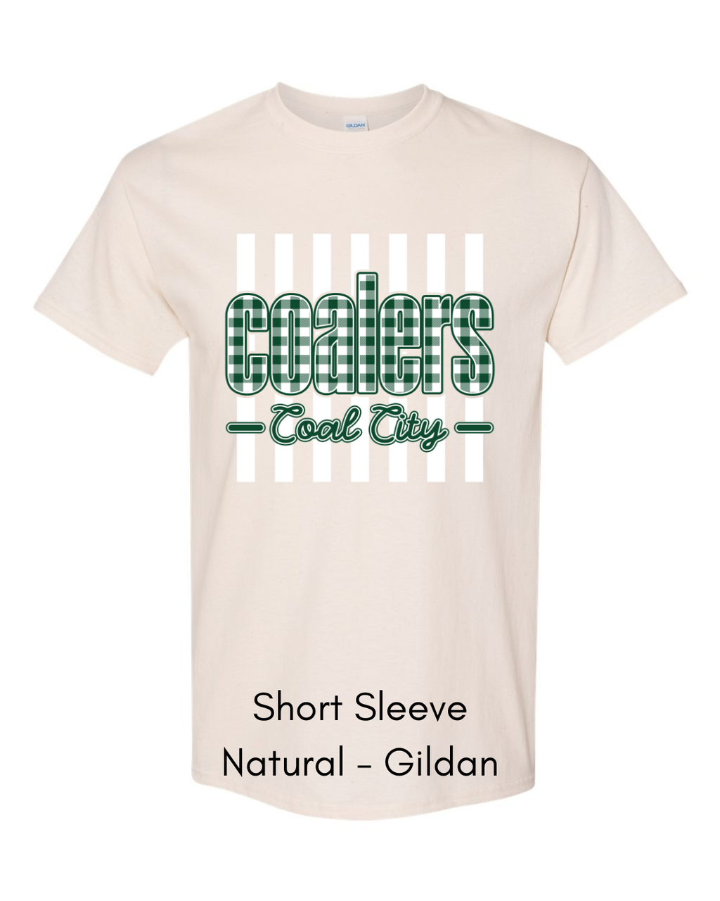 Green Plaid White Stripe Coalers - GILDAN ADULT