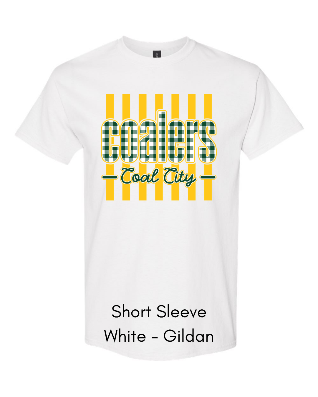 Green Plaid Yellow Stripe Coalers - GILDAN ADULT