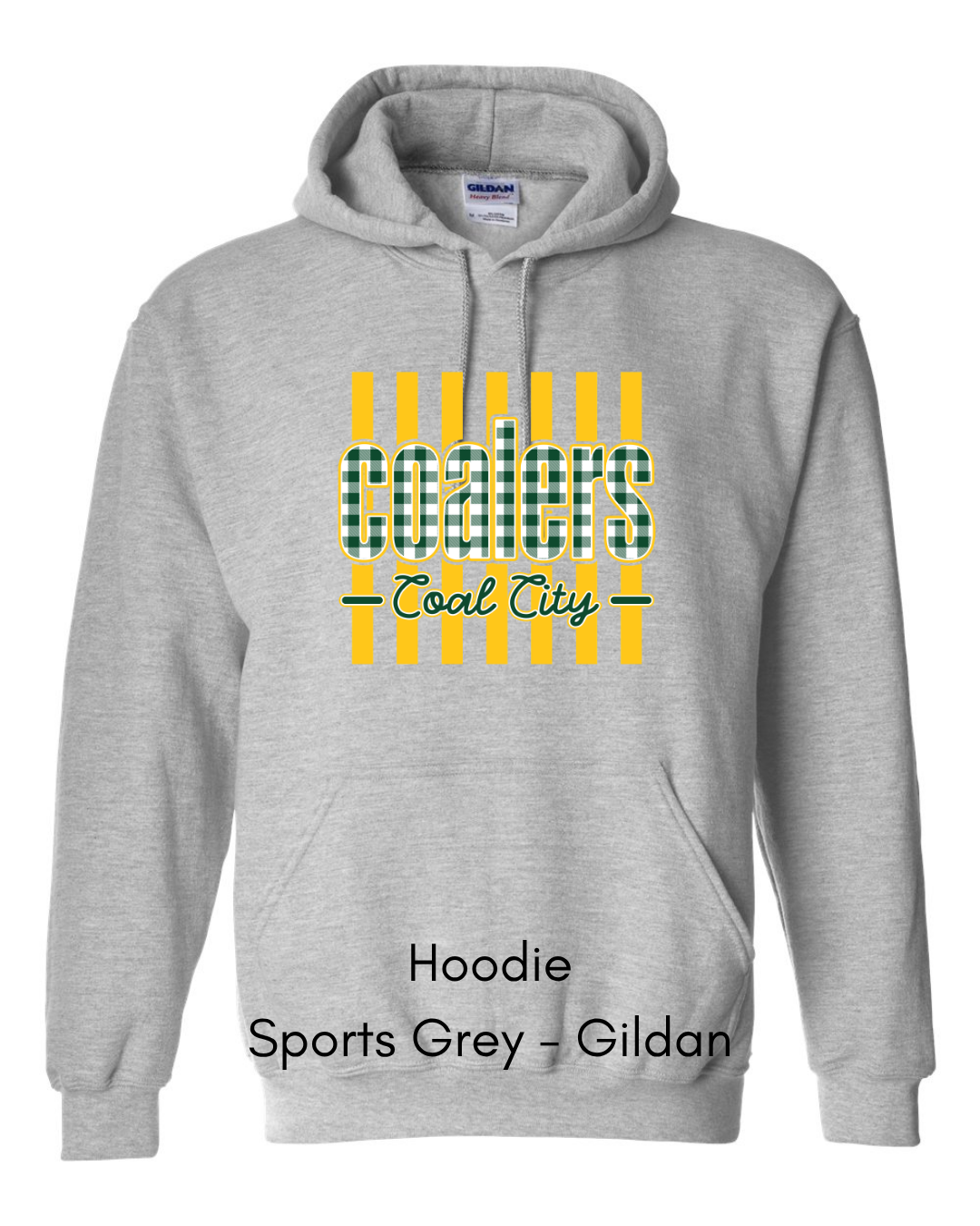 Green Plaid Yellow Stripe Coalers - GILDAN ADULT