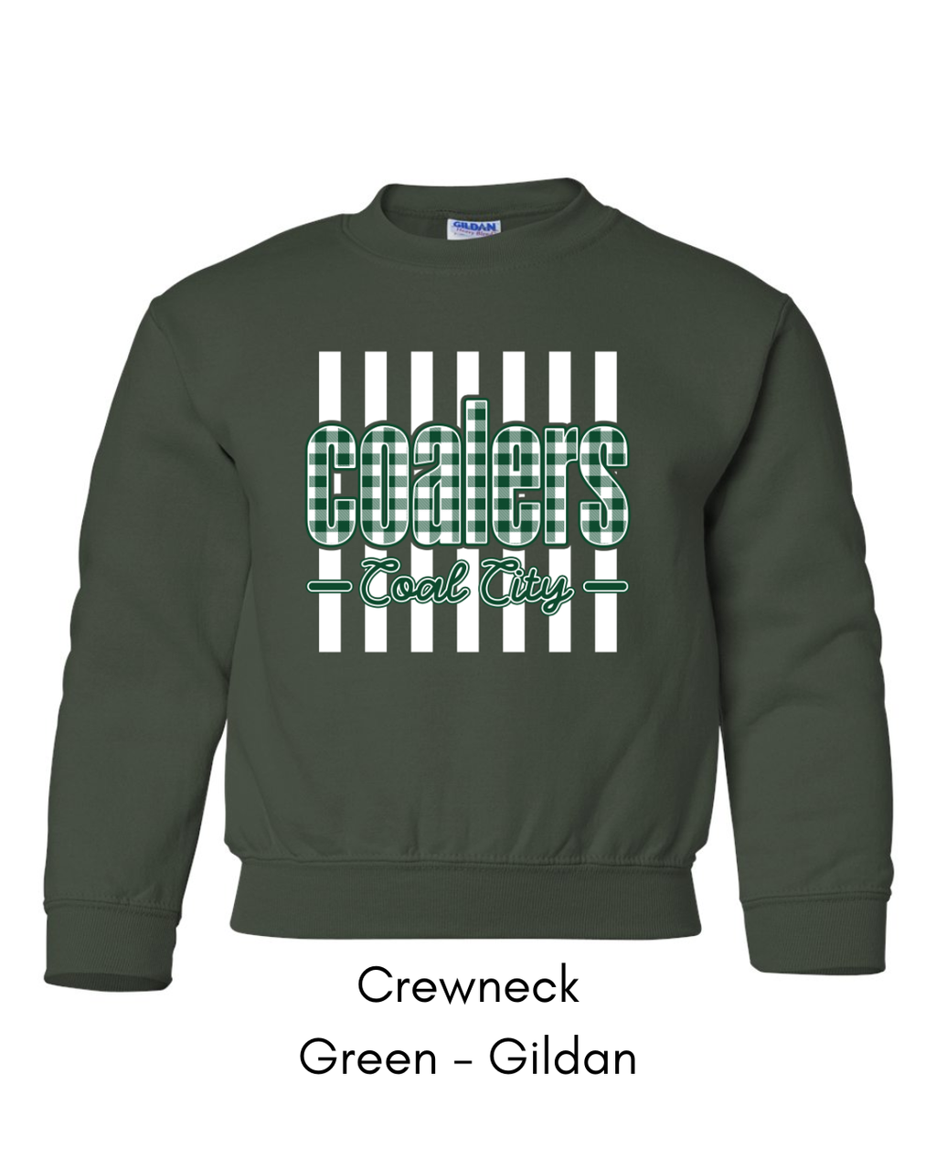 Green Plaid Coalers (White Stripe) - Youth