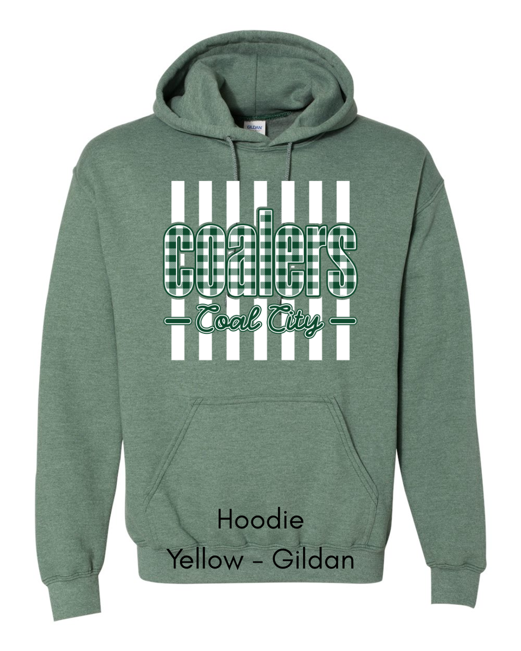 Green Plaid White Stripe Coalers - GILDAN ADULT