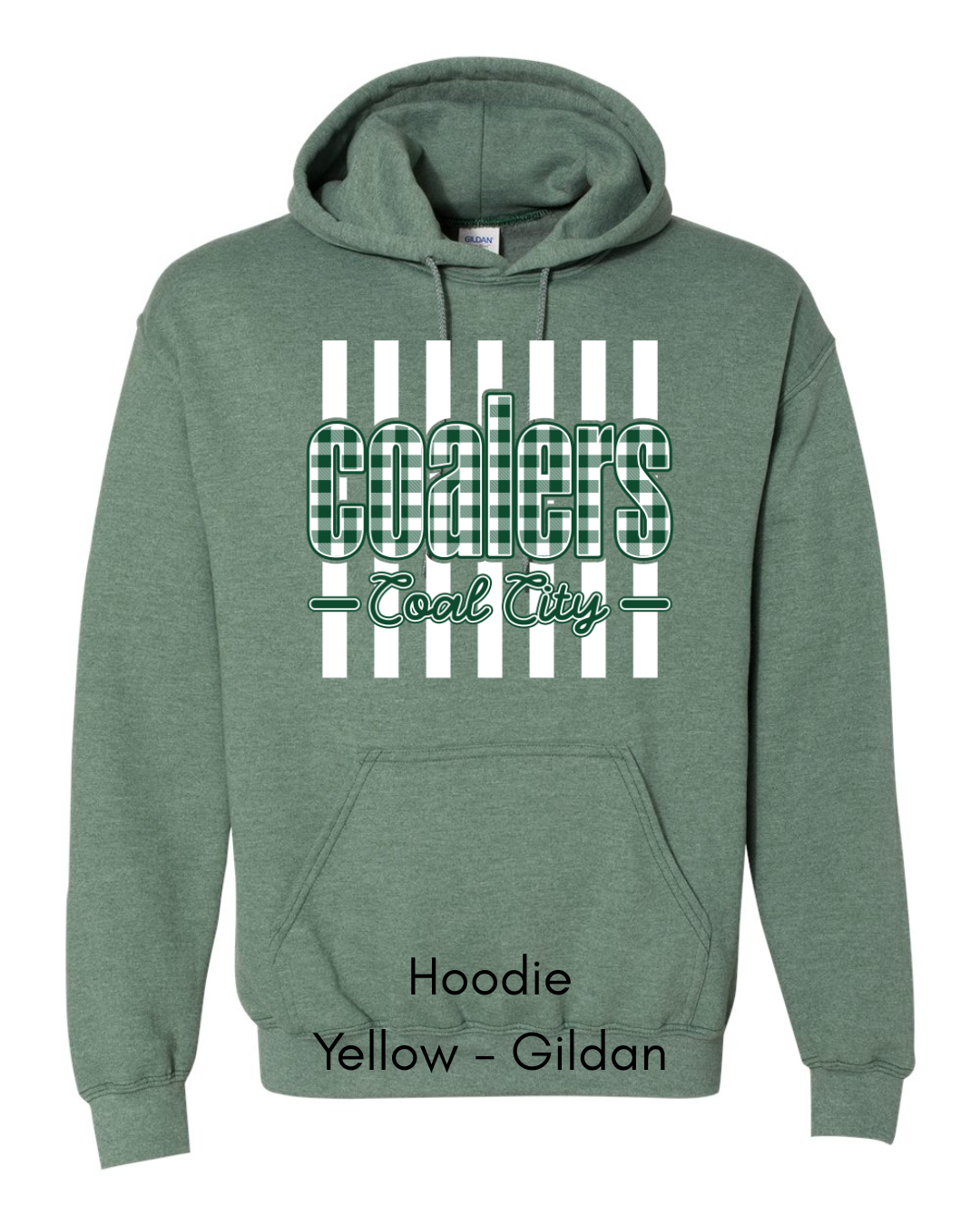 Green Plaid White Stripe Coalers - GILDAN ADULT