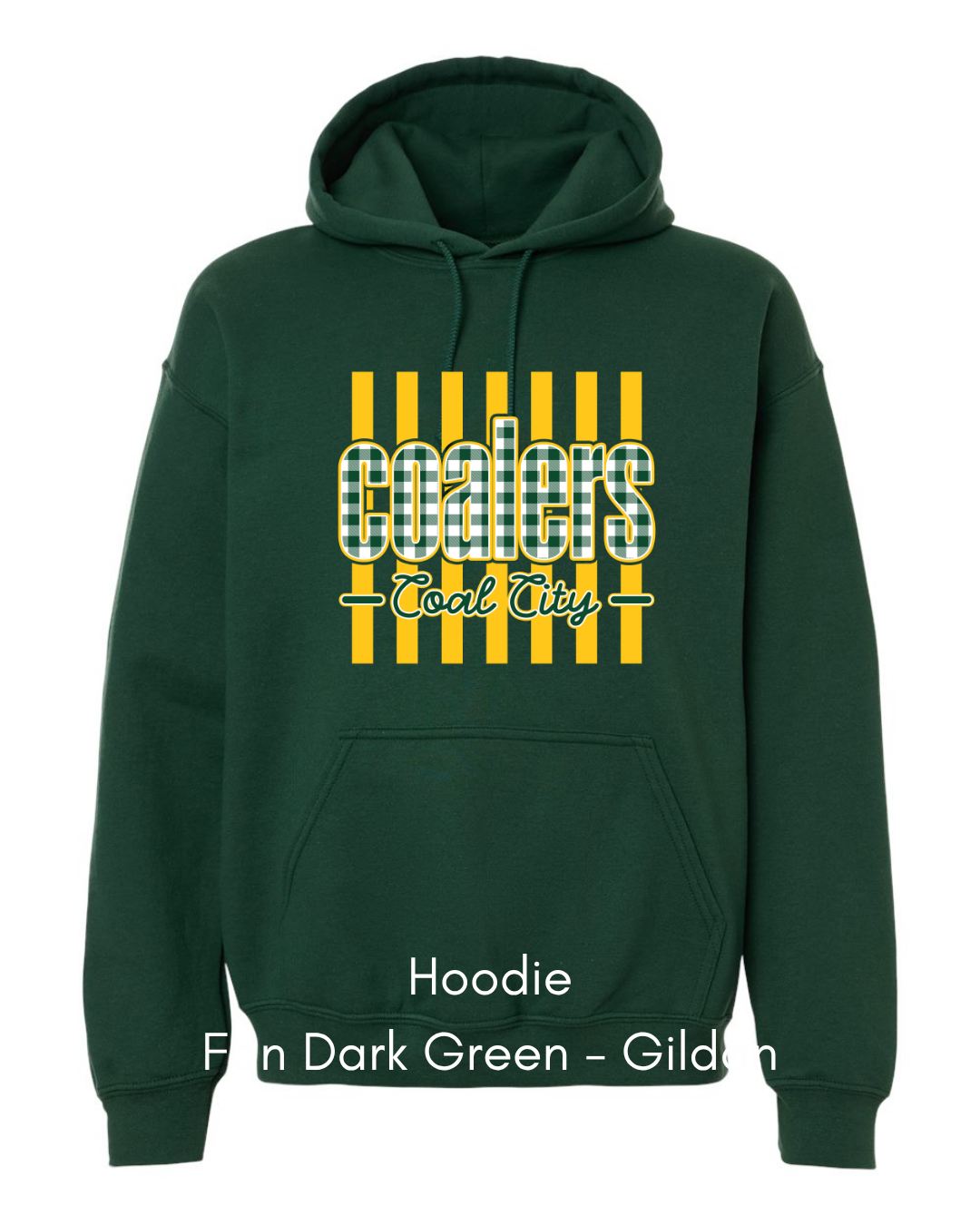 Green Plaid Yellow Stripe Coalers - GILDAN ADULT