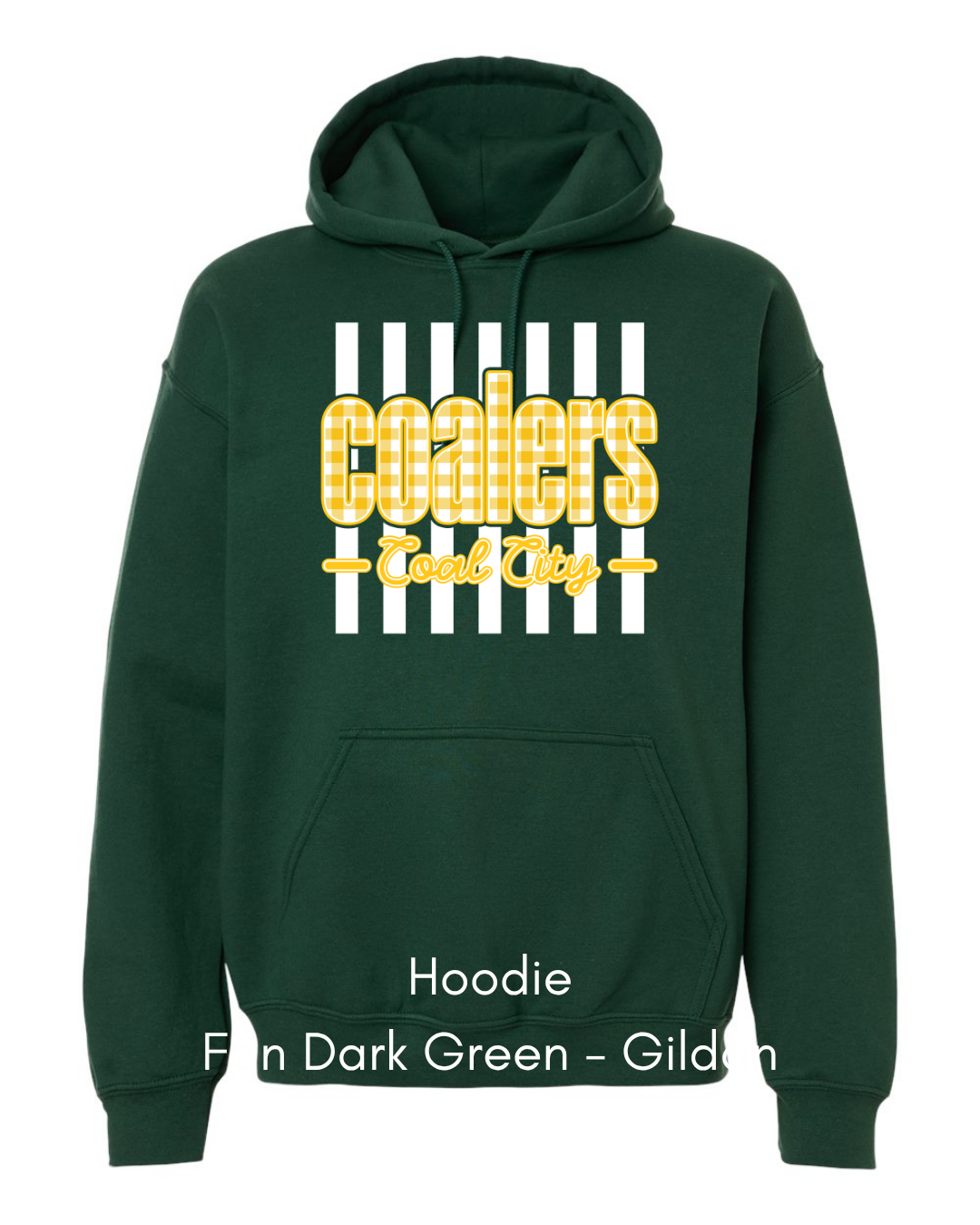 Yellow Plaid White Stripe Coalers - GILDAN ADULT