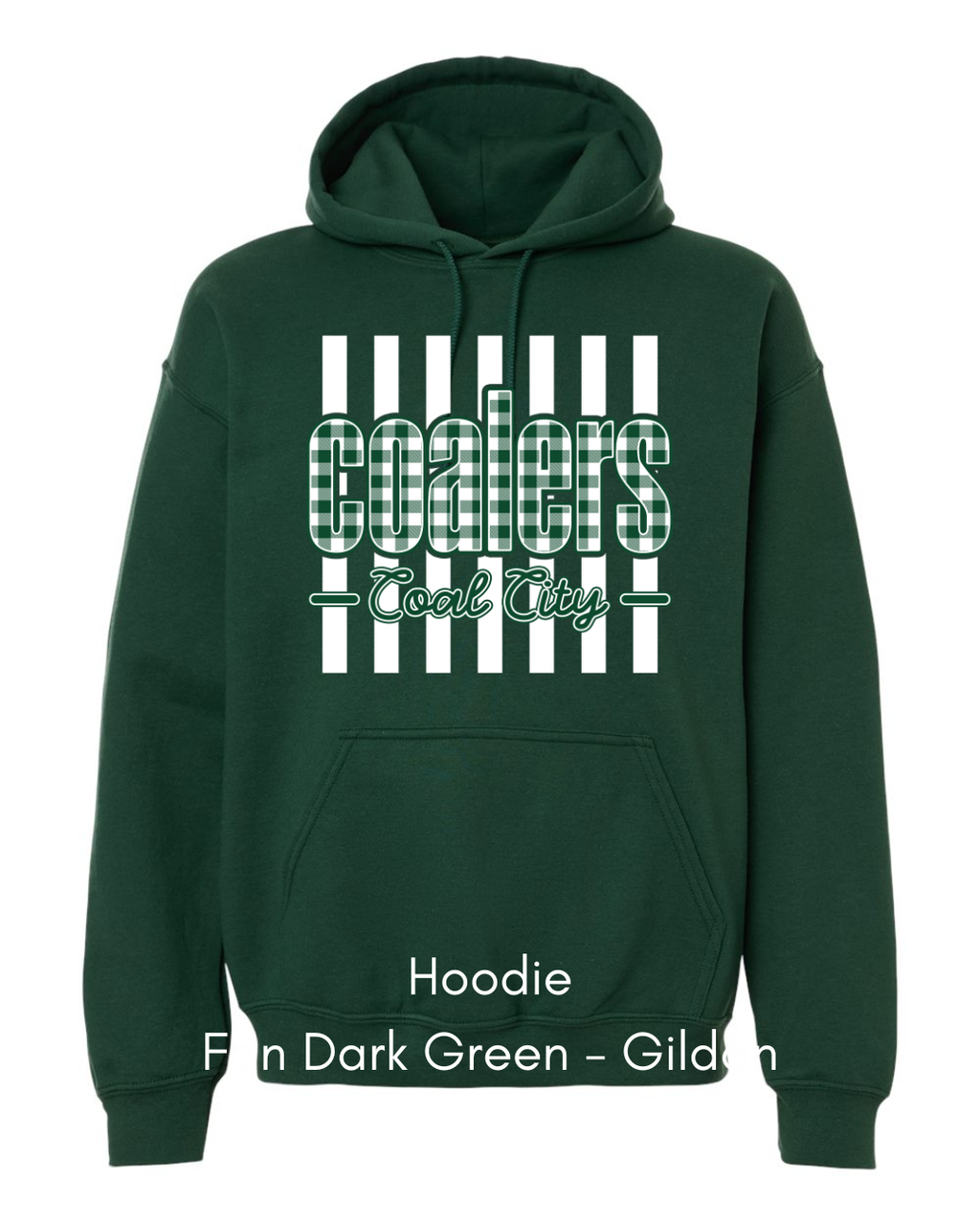 Green Plaid White Stripe Coalers - GILDAN ADULT