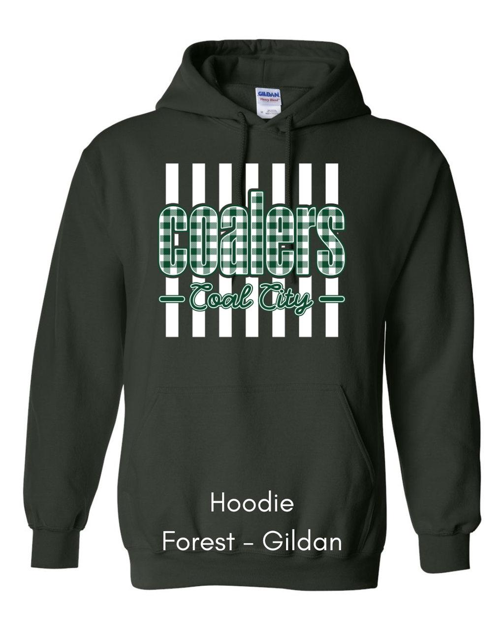 Green Plaid White Stripe Coalers - GILDAN ADULT