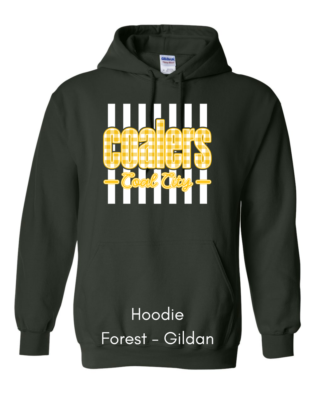 Yellow Plaid White Stripe Coalers - GILDAN ADULT