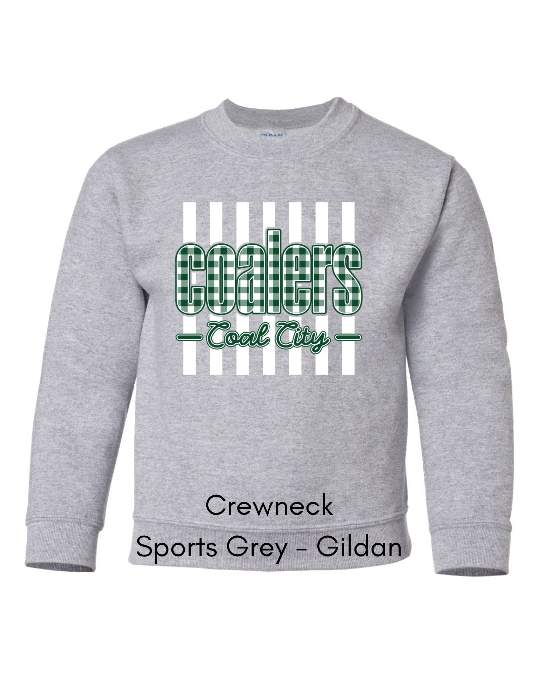 Green Plaid Coalers (White Stripe) - Youth