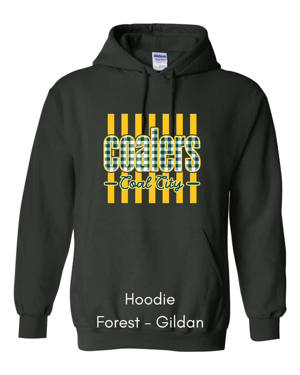 Green Plaid Yellow Stripe Coalers - GILDAN ADULT