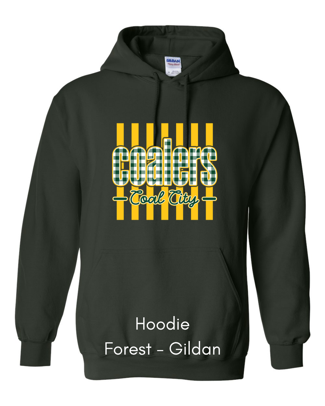 Green Plaid Yellow Stripe Coalers - GILDAN ADULT