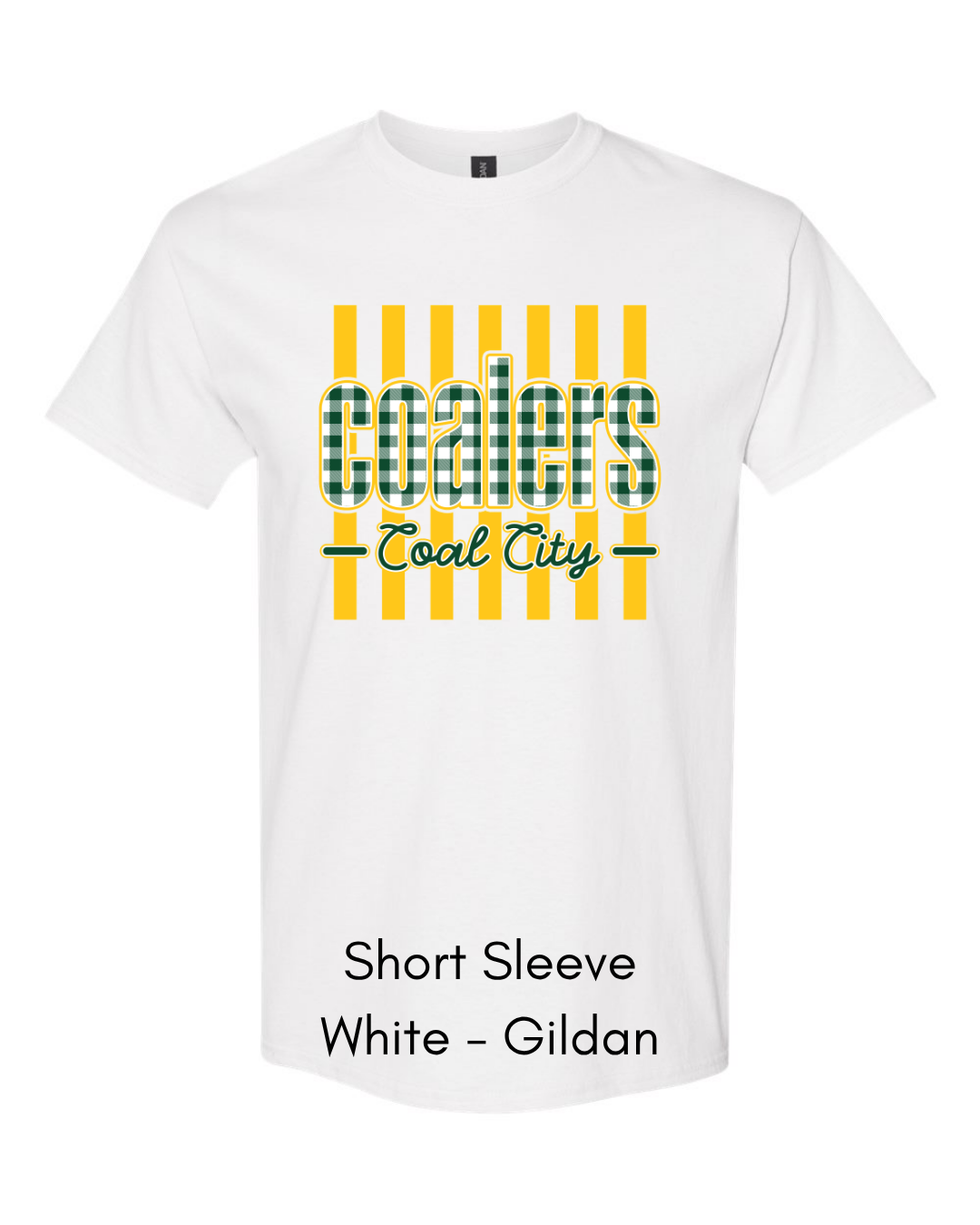 Green Plaid Yellow Stripe Coalers - GILDAN ADULT