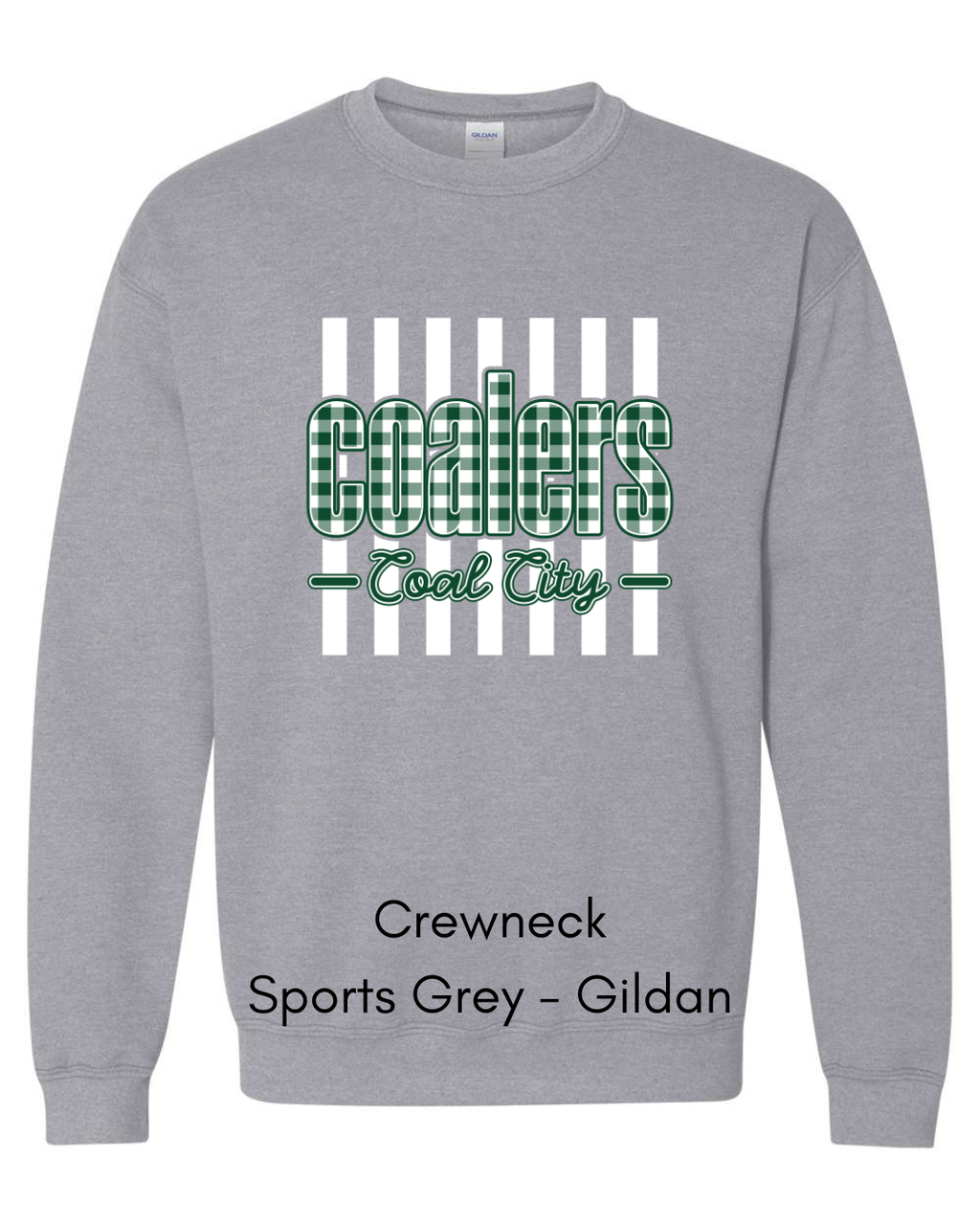 Green Plaid White Stripe Coalers - GILDAN ADULT