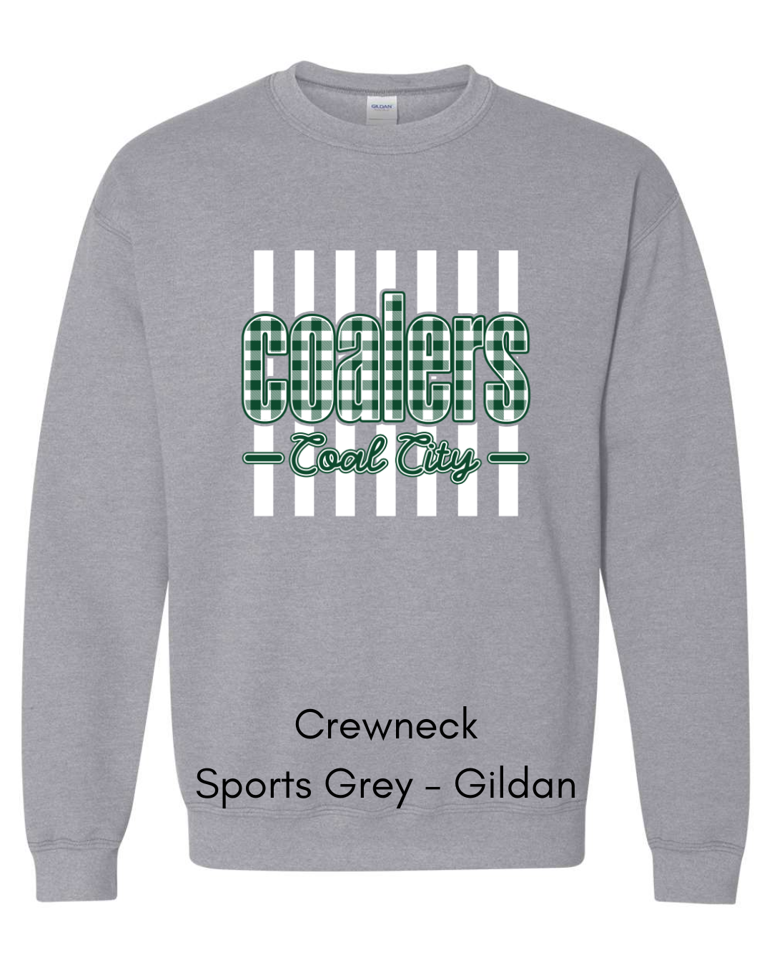 Green Plaid White Stripe Coalers - GILDAN ADULT