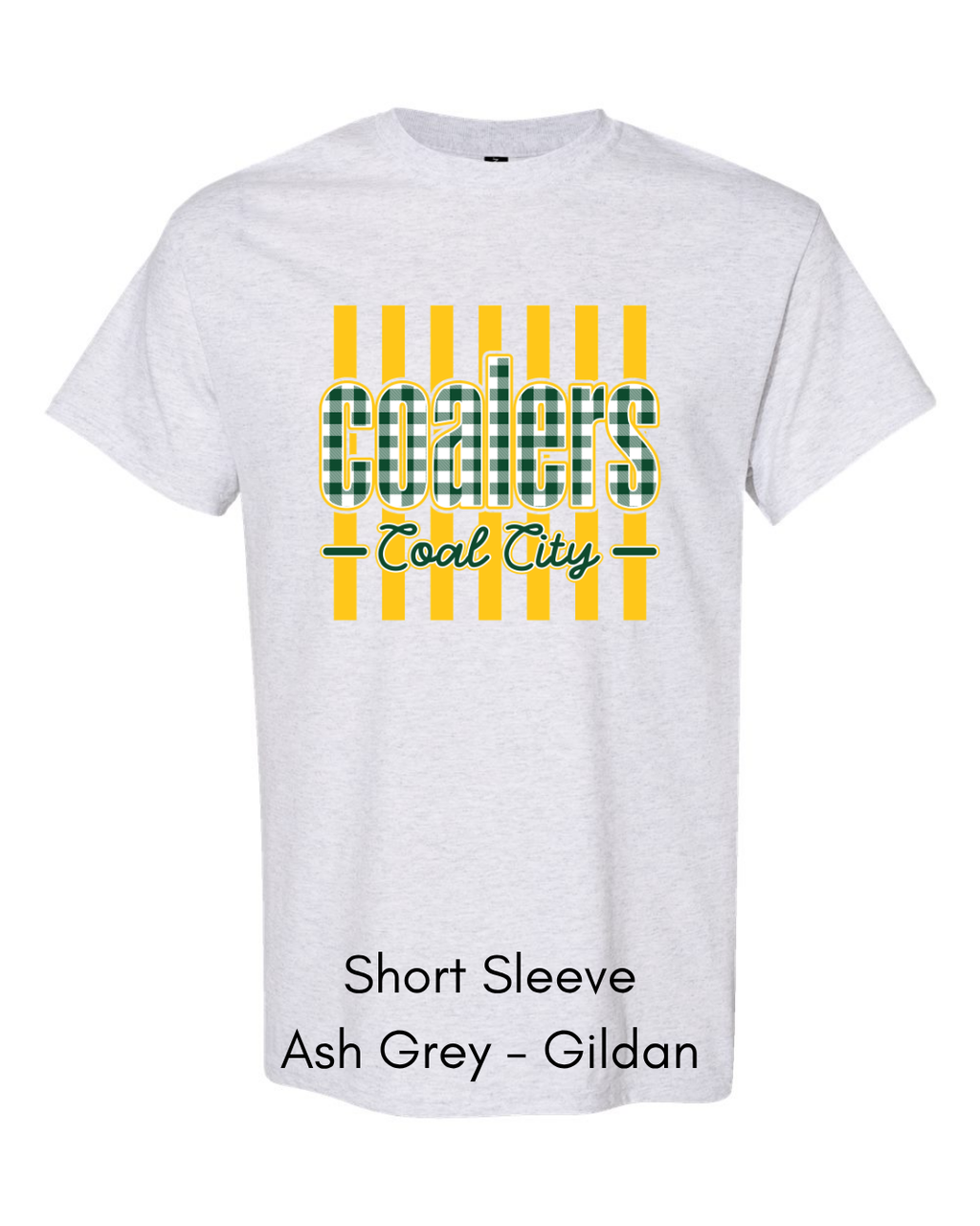 Green Plaid Yellow Stripe Coalers - GILDAN ADULT