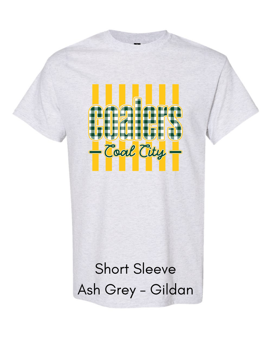 Green Plaid Yellow Stripe Coalers - GILDAN ADULT