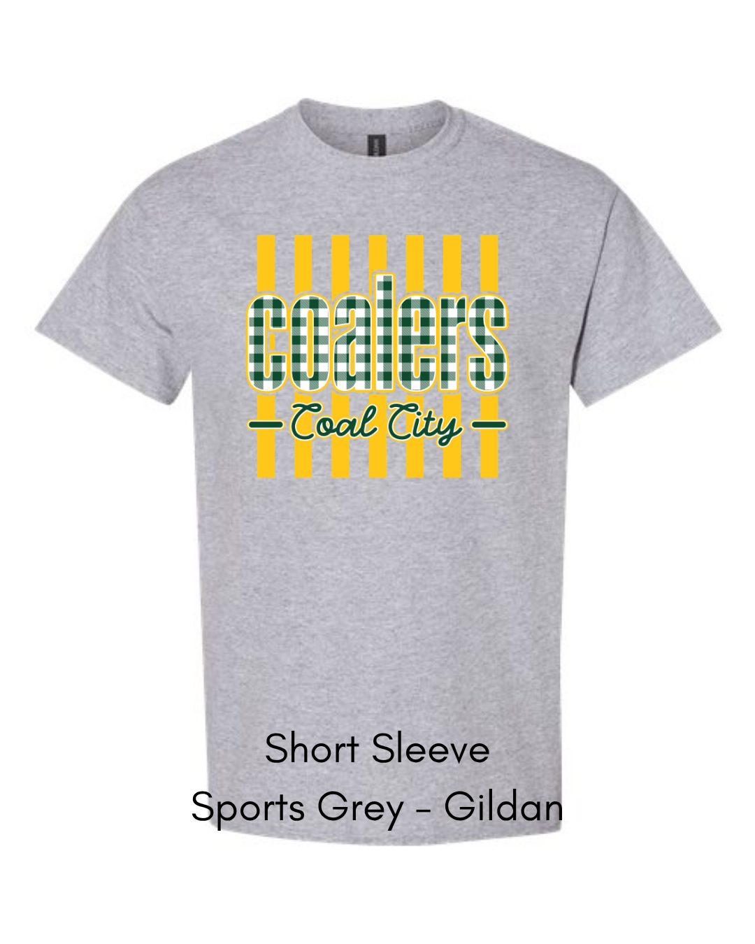 Green Plaid Yellow Stripe Coalers - GILDAN ADULT