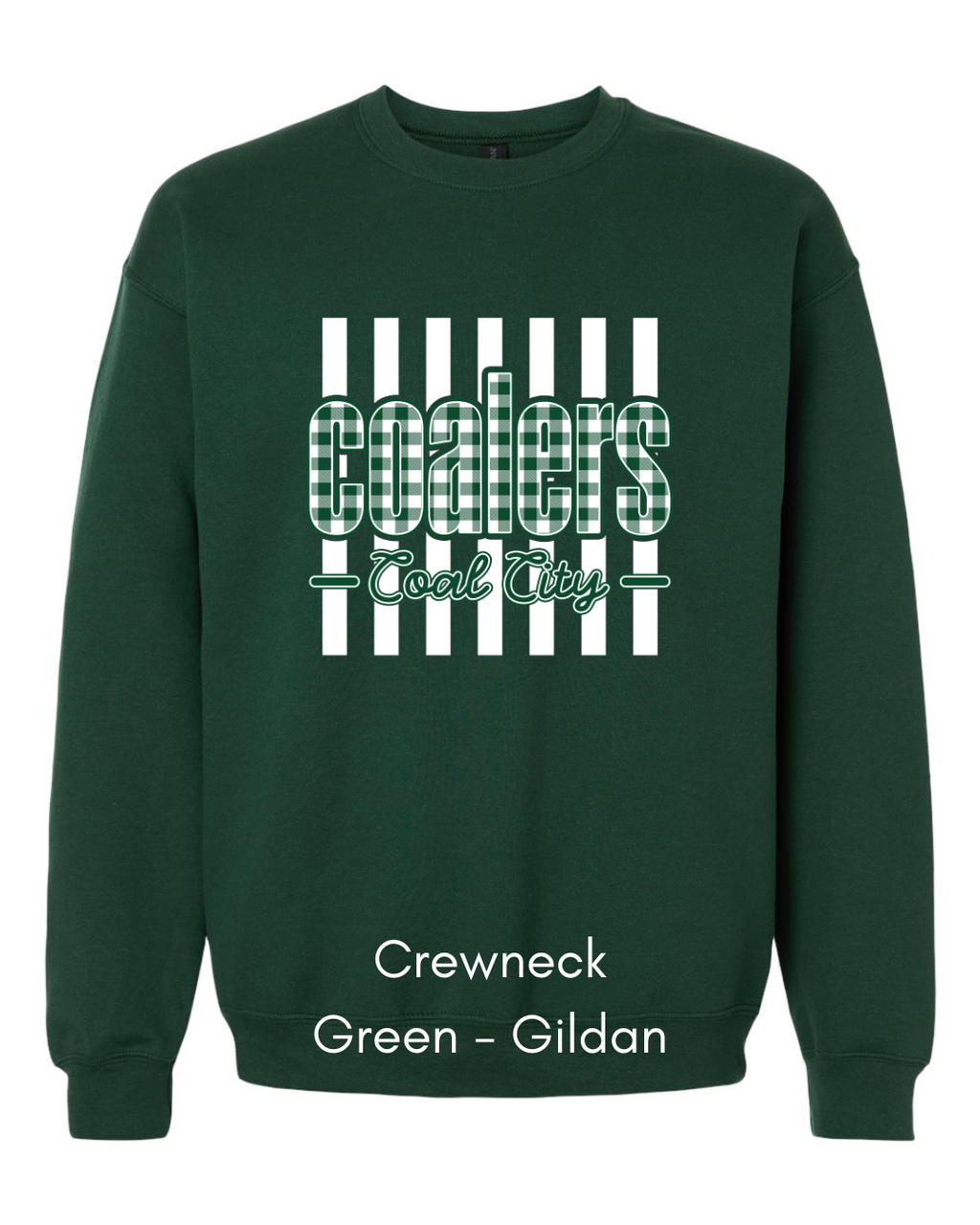 Green Plaid White Stripe Coalers - GILDAN ADULT