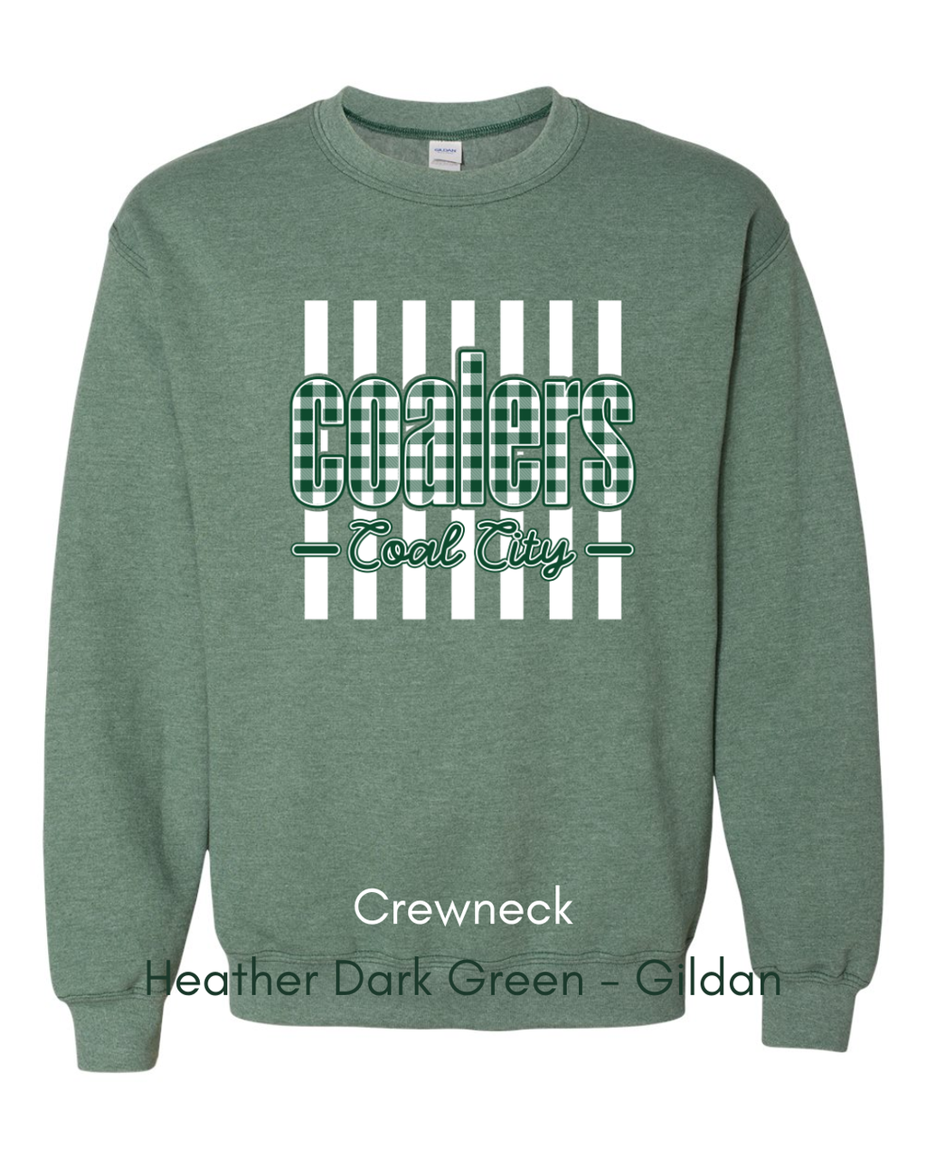 Green Plaid White Stripe Coalers - GILDAN ADULT