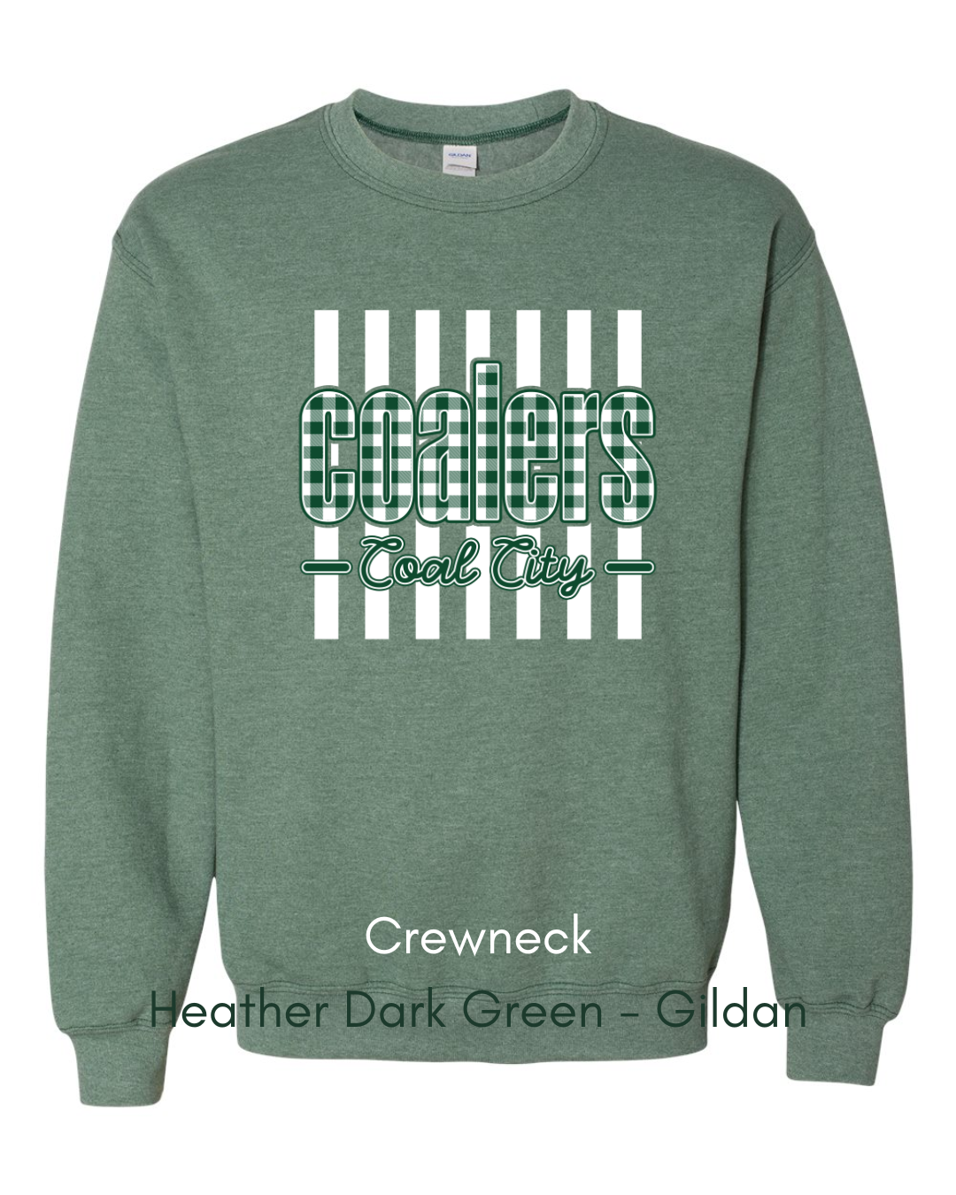 Green Plaid White Stripe Coalers - GILDAN ADULT