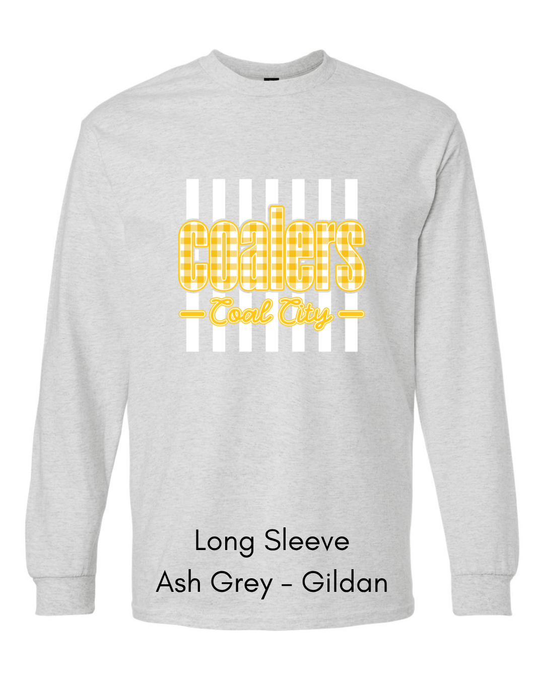 Yellow Plaid White Stripe Coalers - GILDAN ADULT