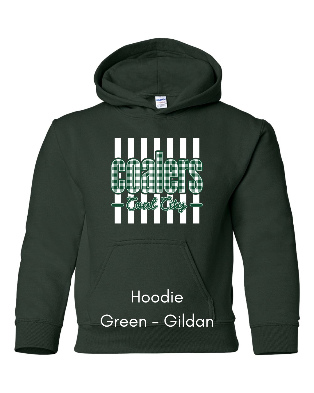 Green Plaid Coalers (White Stripe) - Youth