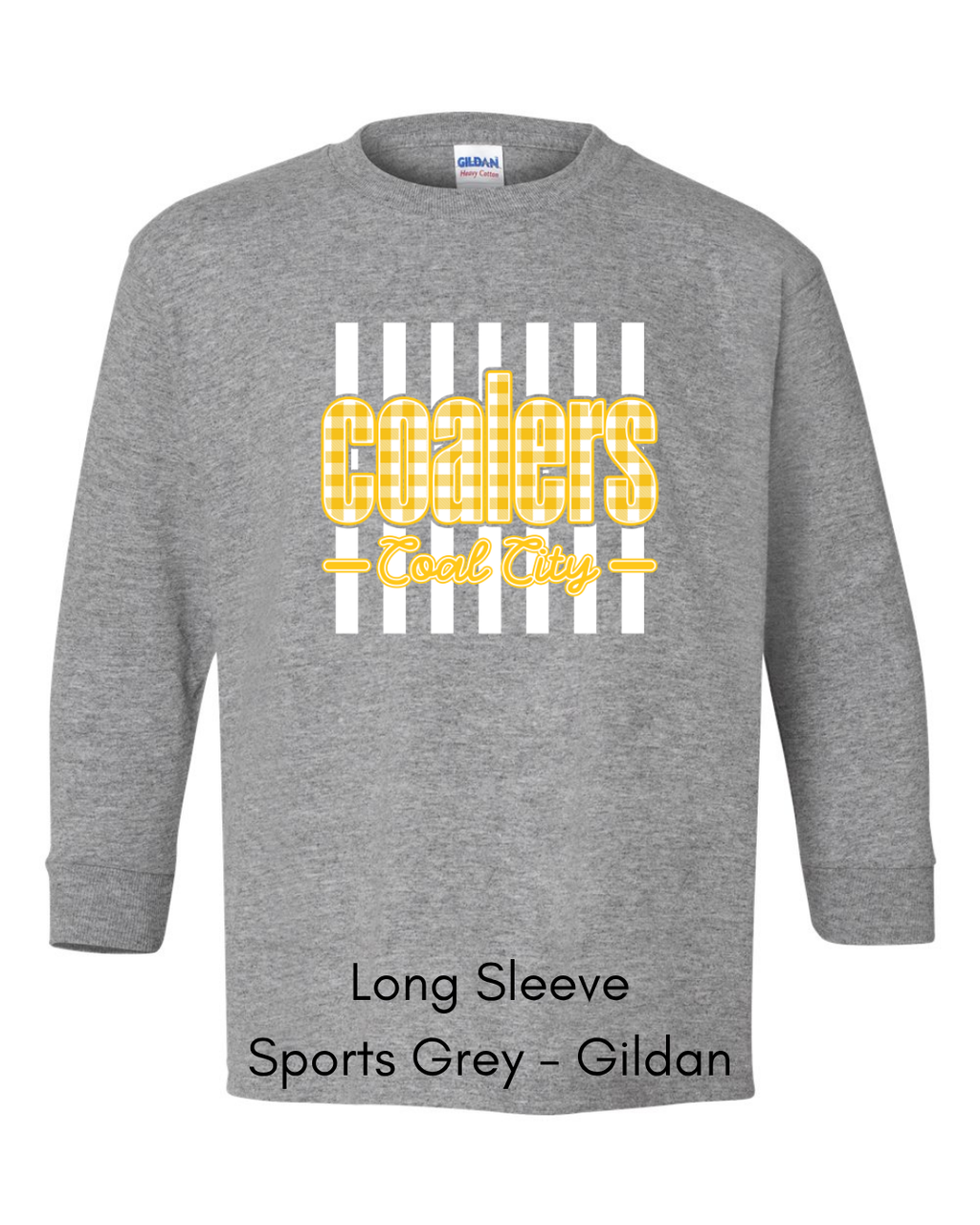Yellow Plaid White Stripe Coalers - GILDAN ADULT