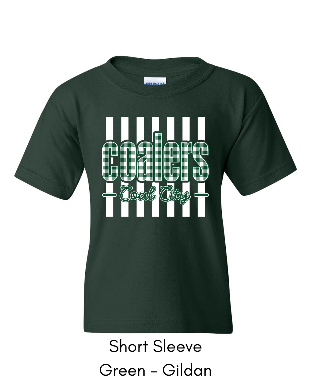 Green Plaid Coalers (White Stripe) - Youth