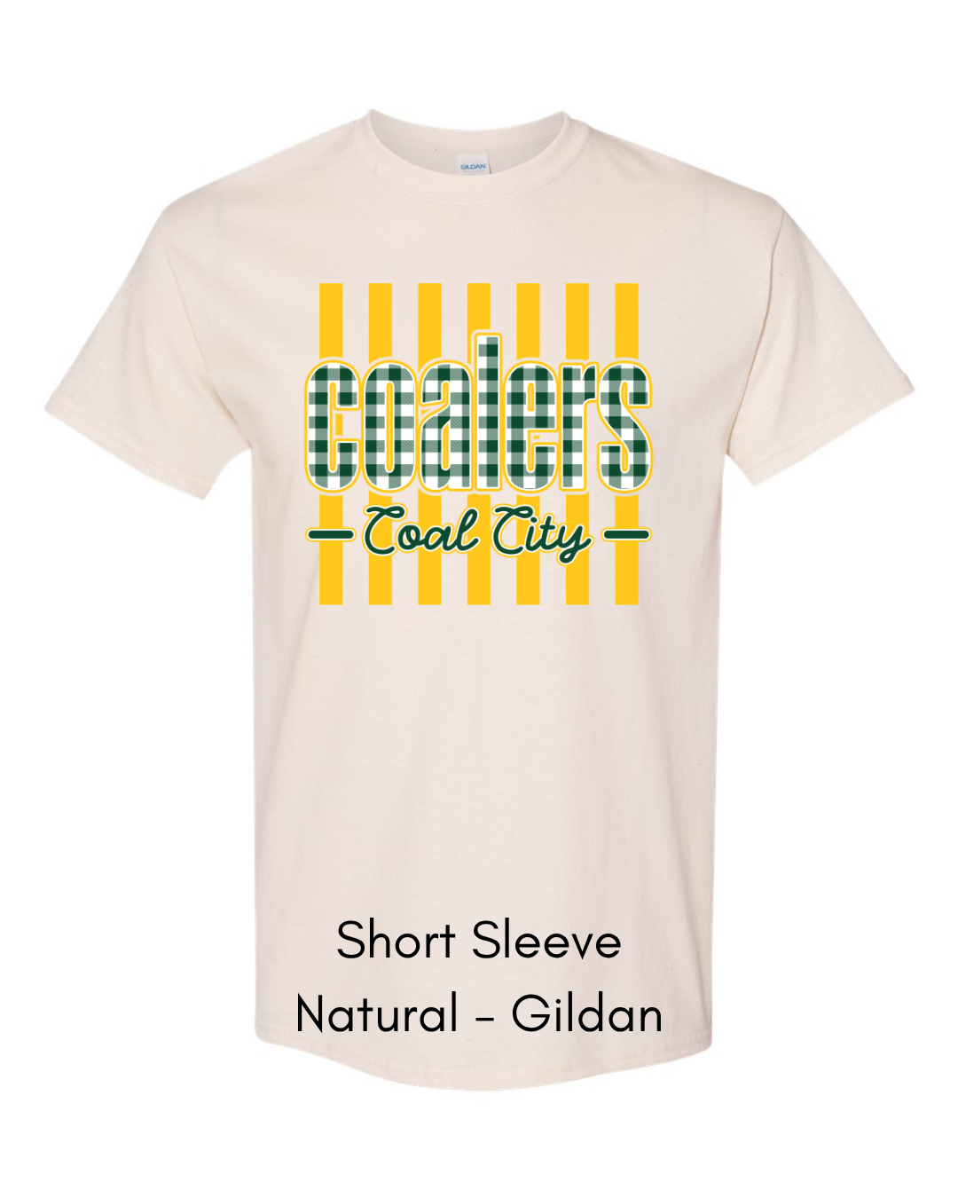 Green Plaid Yellow Stripe Coalers - GILDAN ADULT