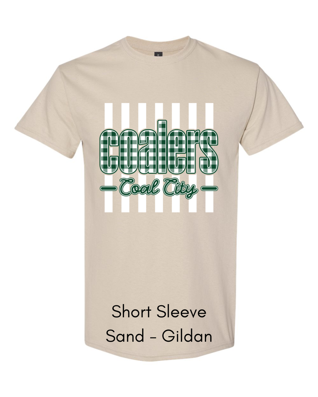 Green Plaid White Stripe Coalers - GILDAN ADULT