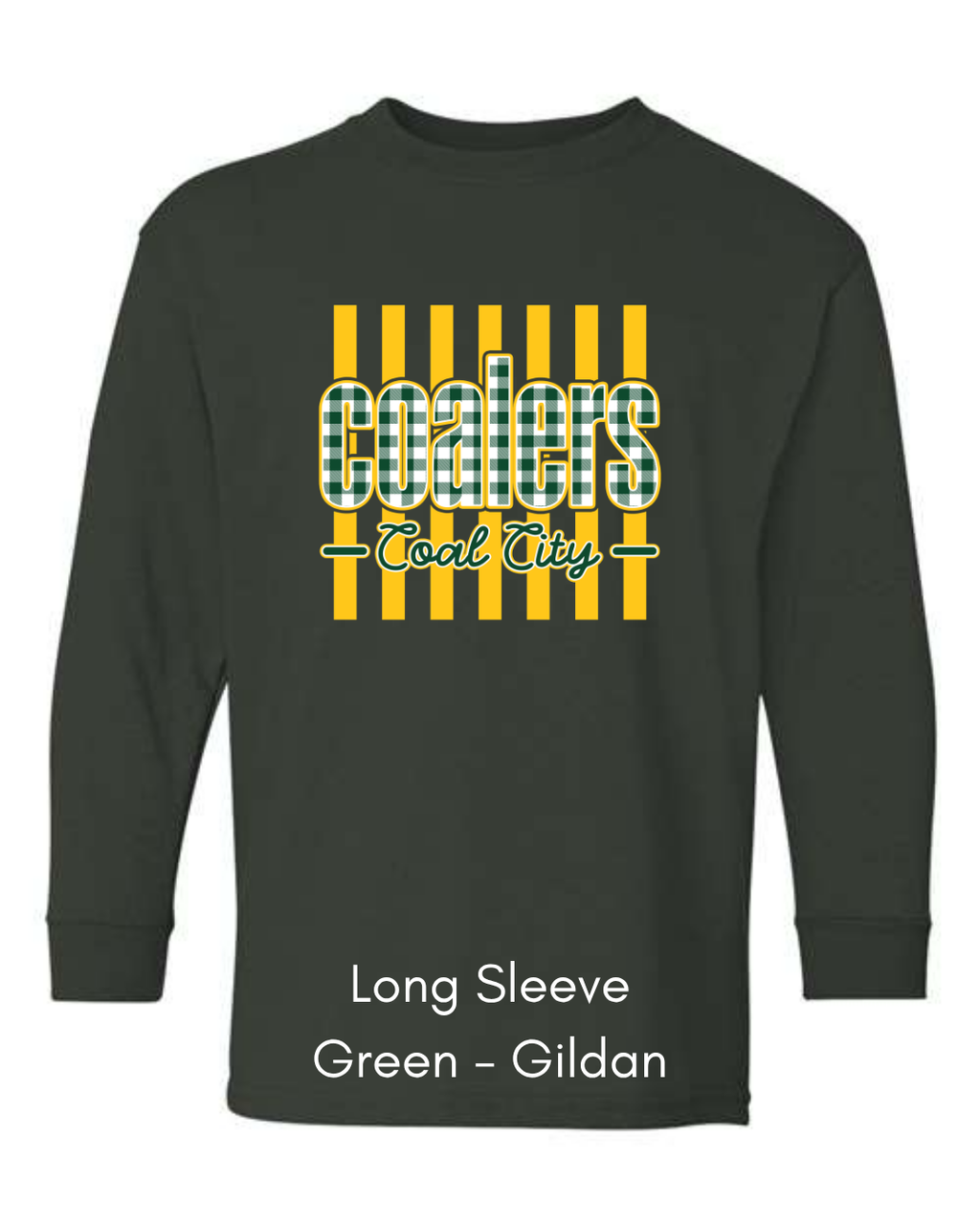 Green Plaid Yellow Stripe Coalers - GILDAN ADULT