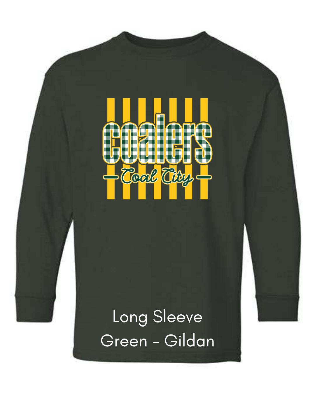 Green Plaid Yellow Stripe Coalers - GILDAN ADULT