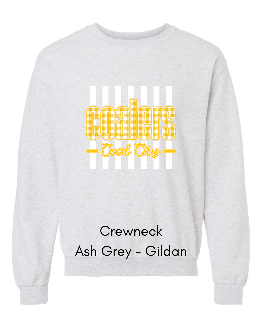 Yellow Plaid White Stripe Coalers - GILDAN ADULT