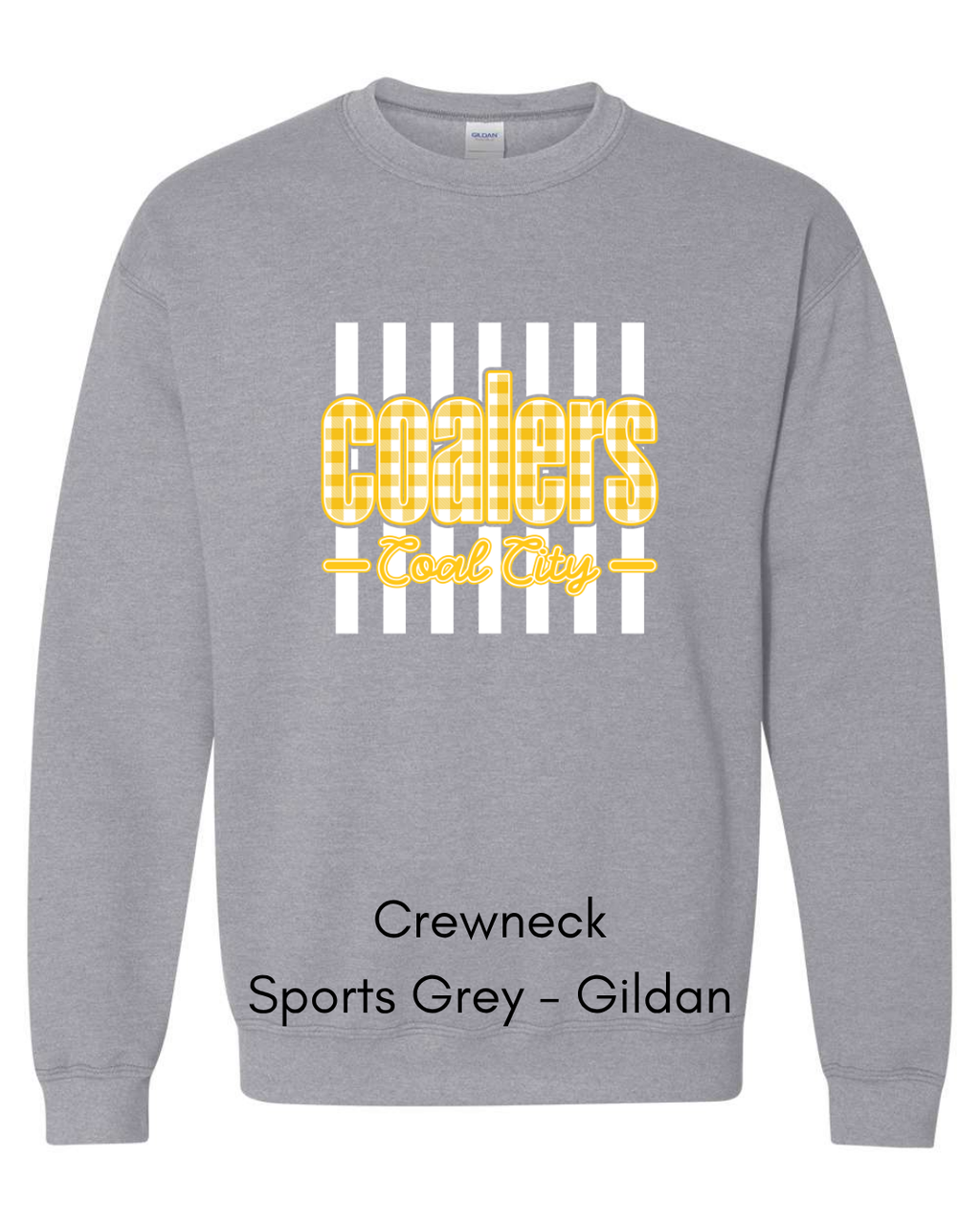 Yellow Plaid White Stripe Coalers - GILDAN ADULT